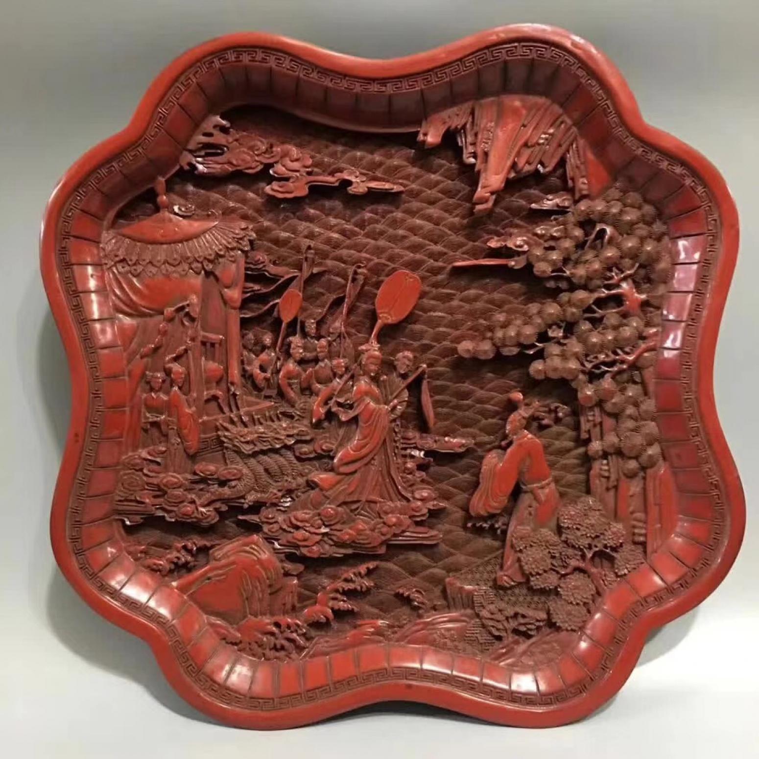 東方古玩城堡文玩雜項作品《漆器大盤擺件》【圖3】