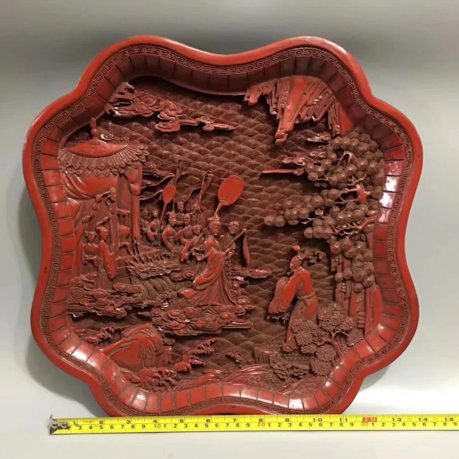 東方古玩城堡文玩雜項作品《漆器大盤擺件》【圖4】