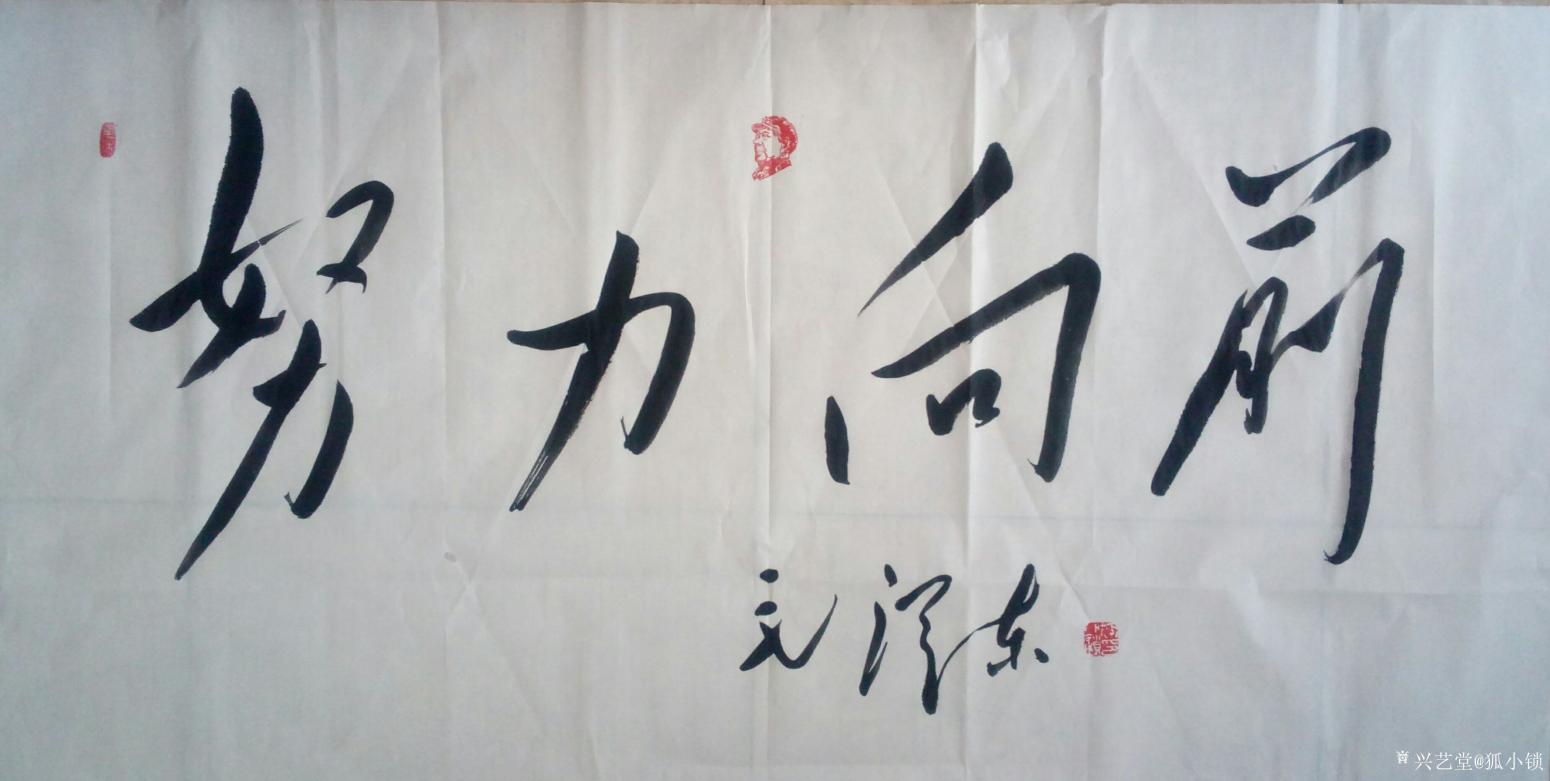 狐小鎖書法作品《努力向前》