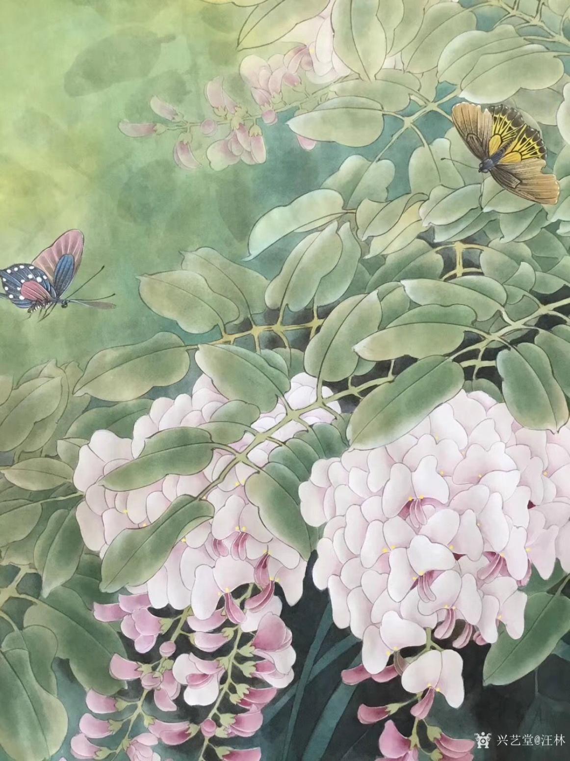 汪林國畫作品《賞花觀蝶》【圖0】