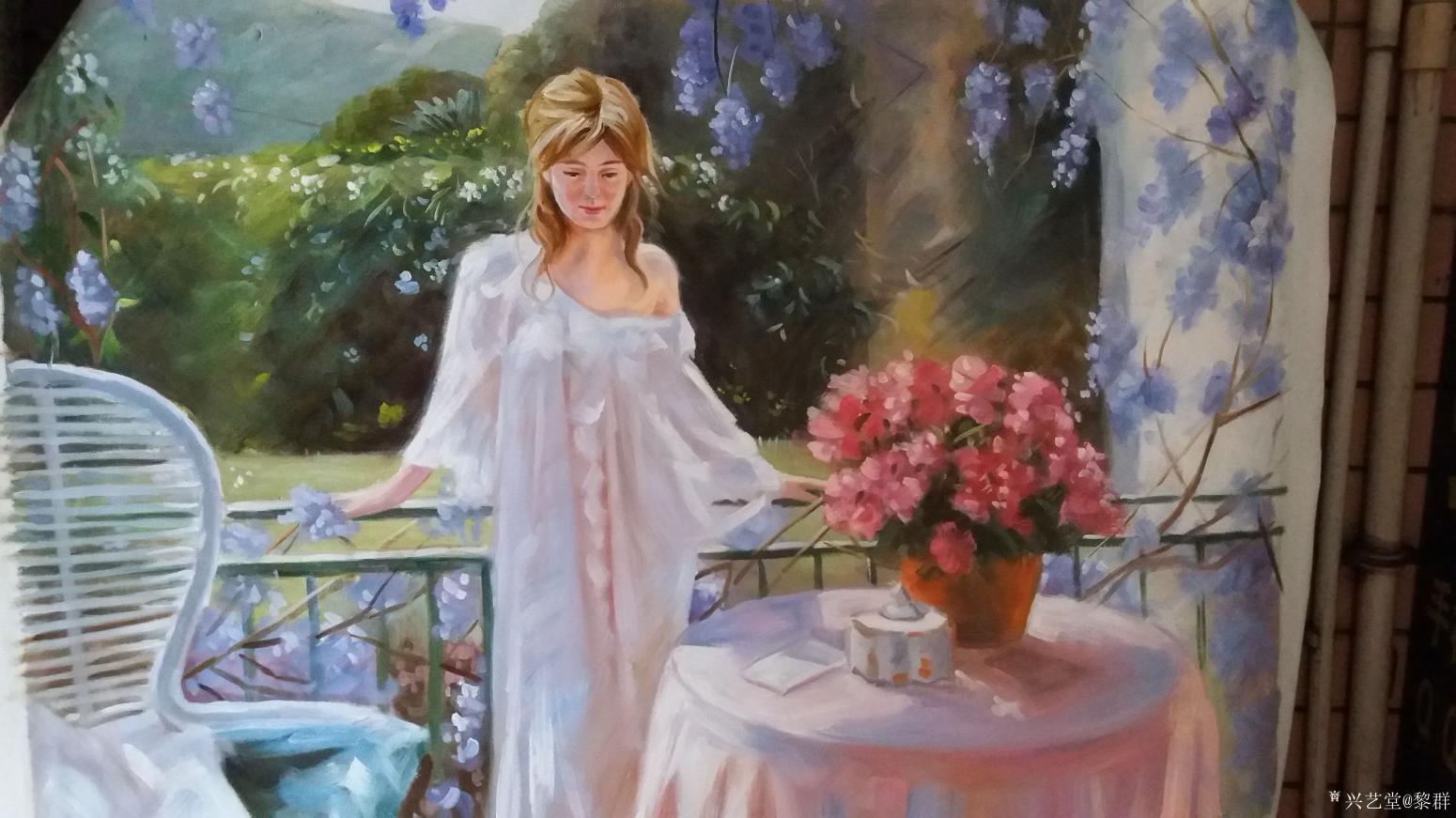 黎群油畫作品《郊外》