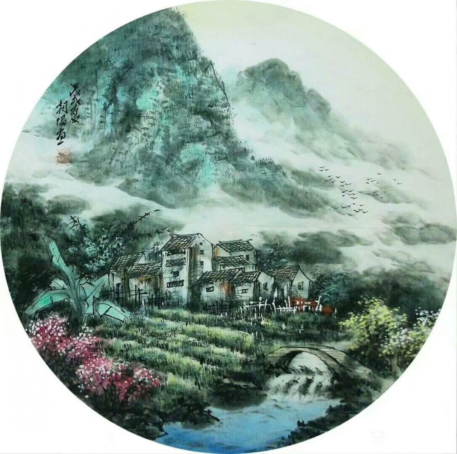 吳朝陽國畫作品《江南春韻》