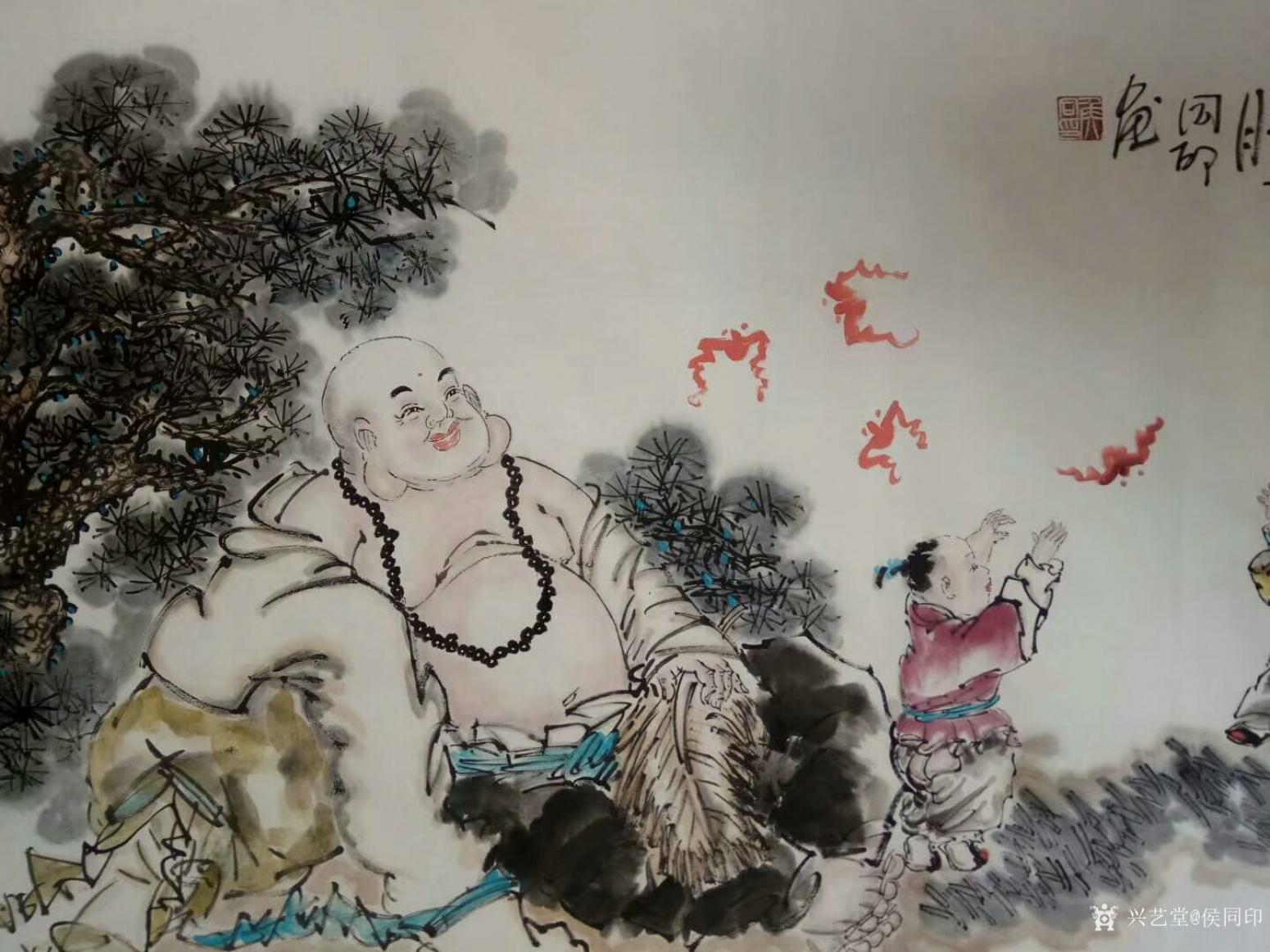 侯同印國畫作品《樂在福中》【圖1】