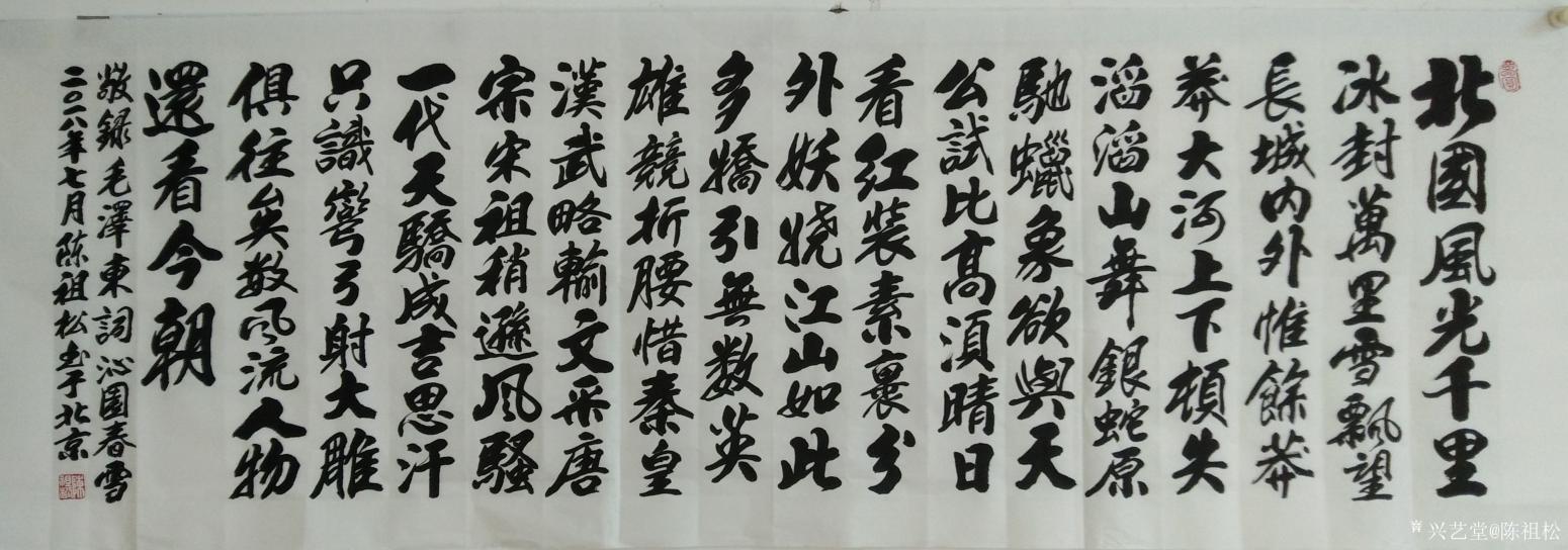 陳祖松書法作品《沁園春雪》