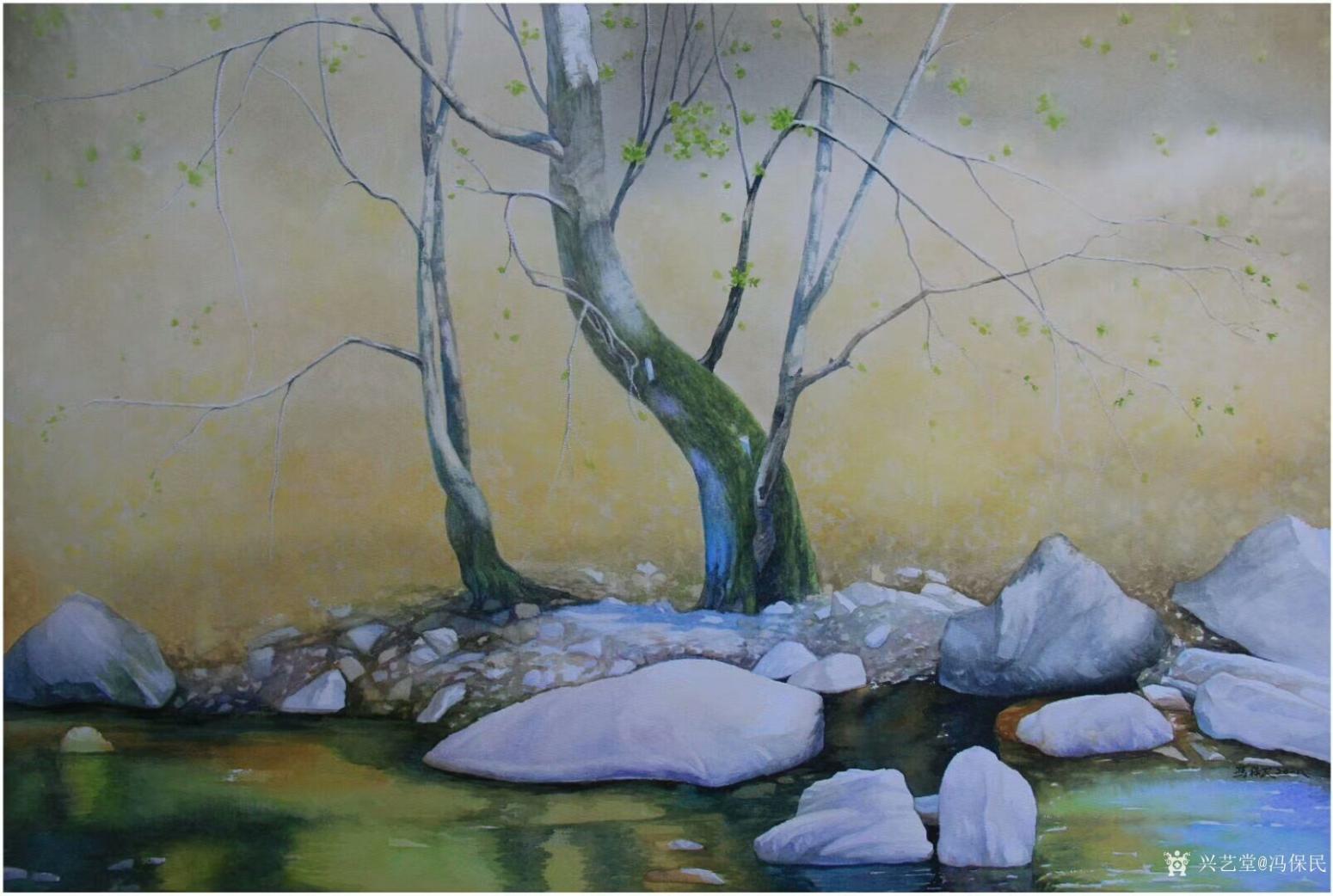 馮保民油畫作品《寧?kù)o的湖畔》【圖0】