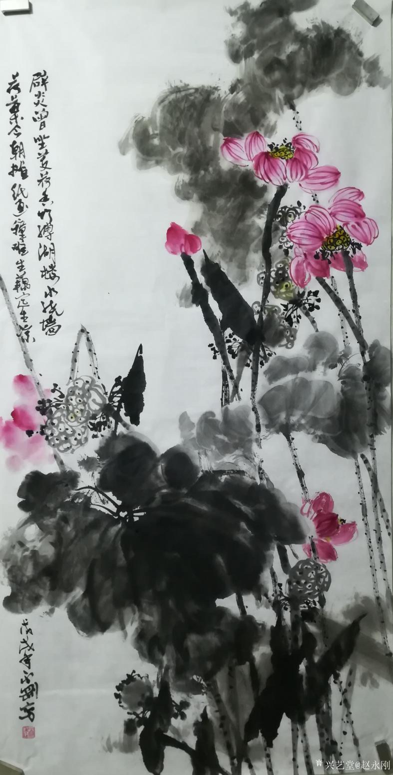 趙永剛國畫作品《清荷圖》