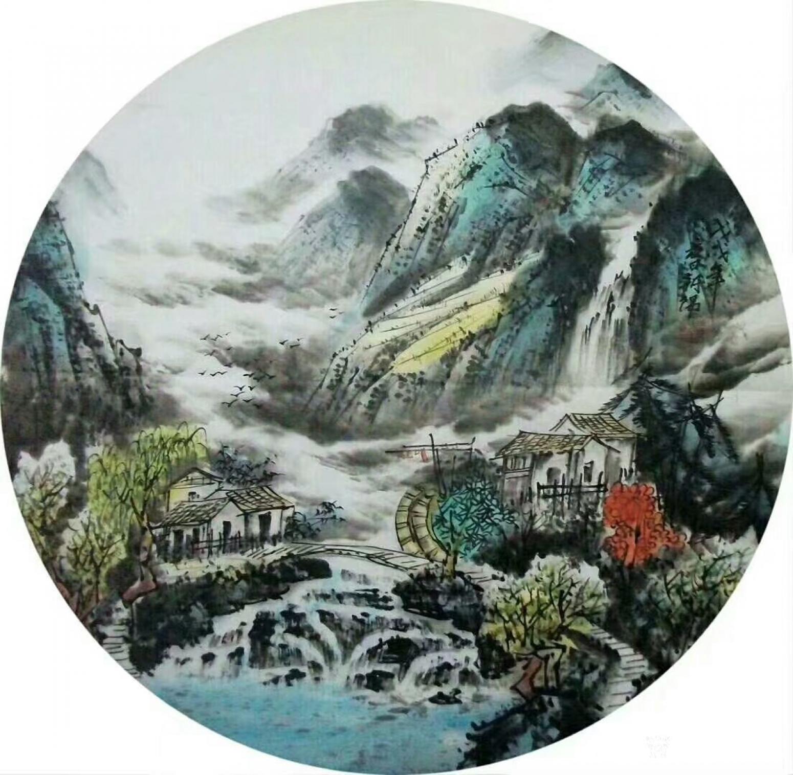 吳朝陽國(guó)畫作品《世外桃源》