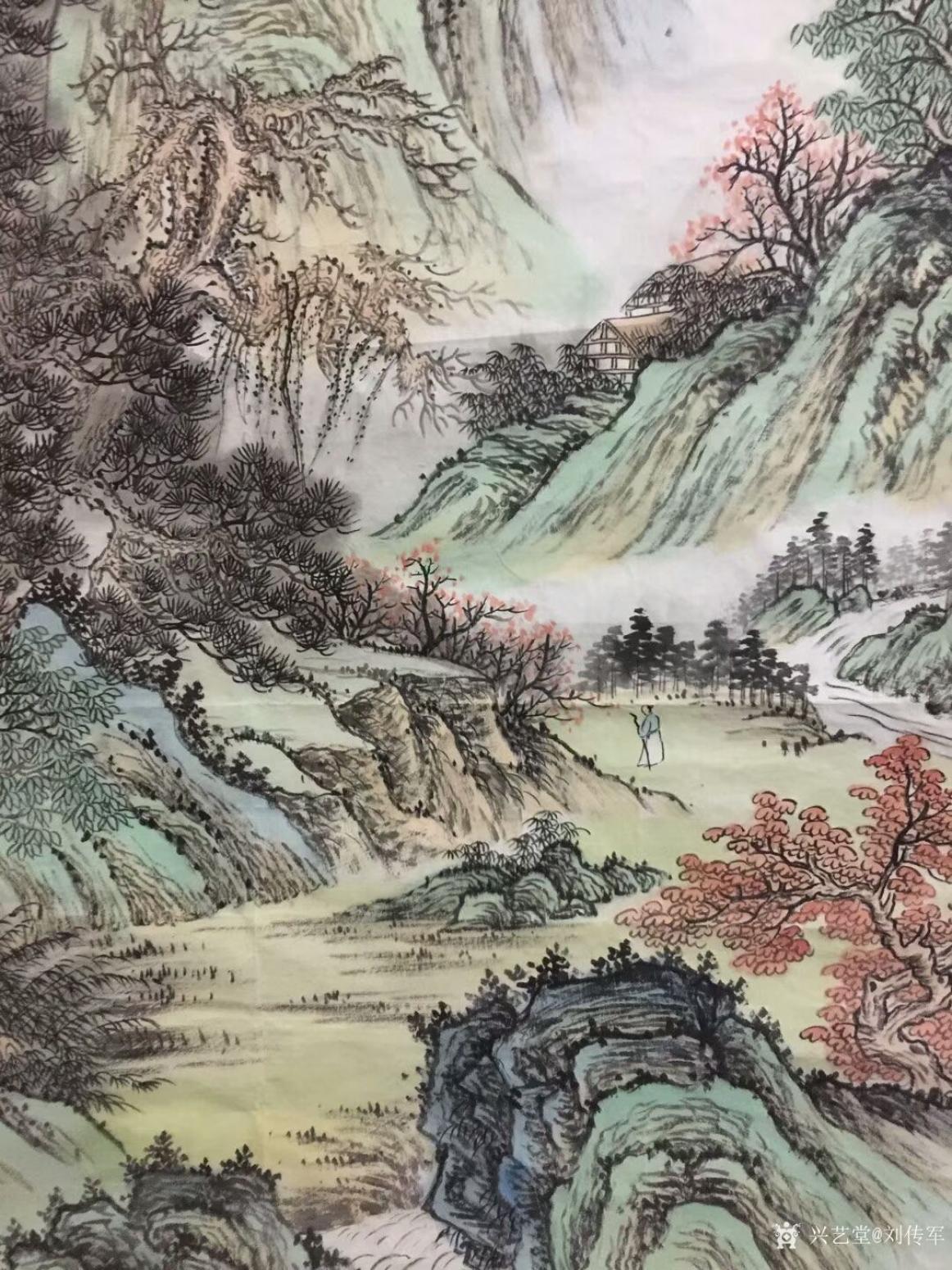 劉傳軍國畫作品《綠水青山氣象新》【圖4】