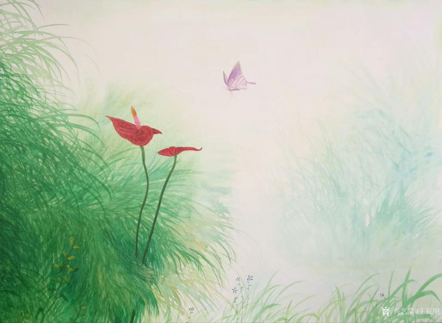 王征明國(guó)畫(huà)作品《薄霧》