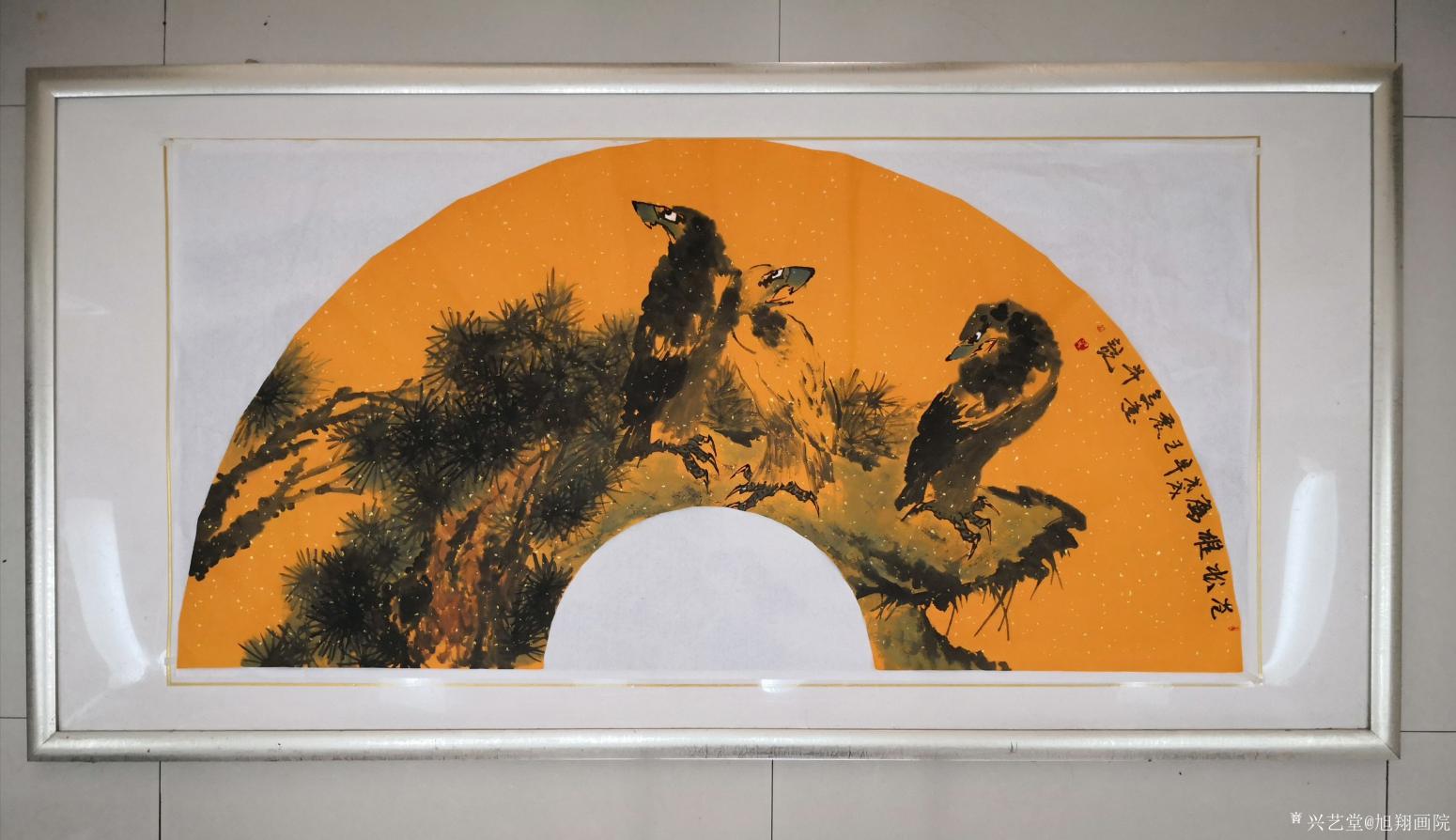 旭翔畫院國畫作品《蒼松雄鷹》