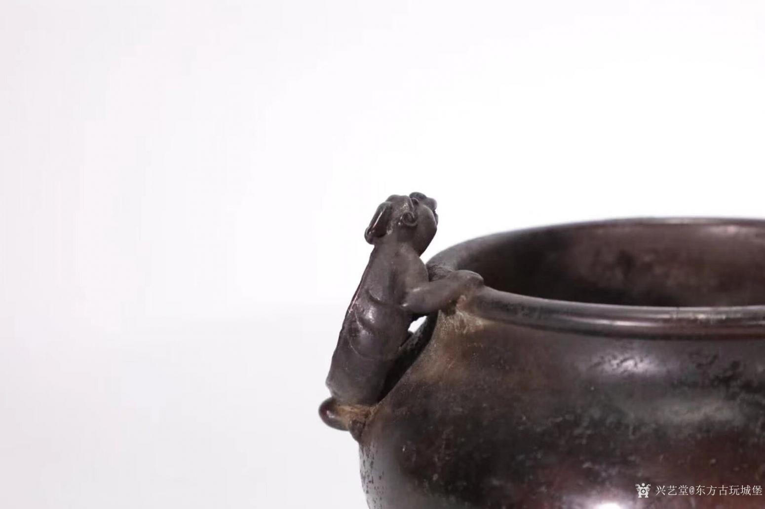 東方古玩城堡文玩雜項作品《雙螭龍耳銅爐》【圖3】