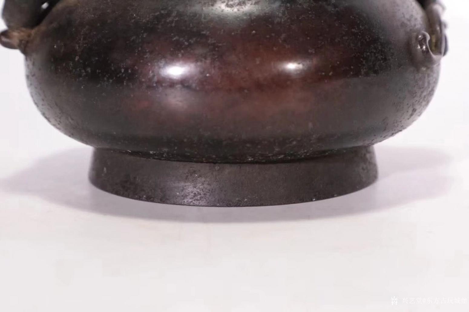 東方古玩城堡文玩雜項作品《雙螭龍耳銅爐》【圖5】