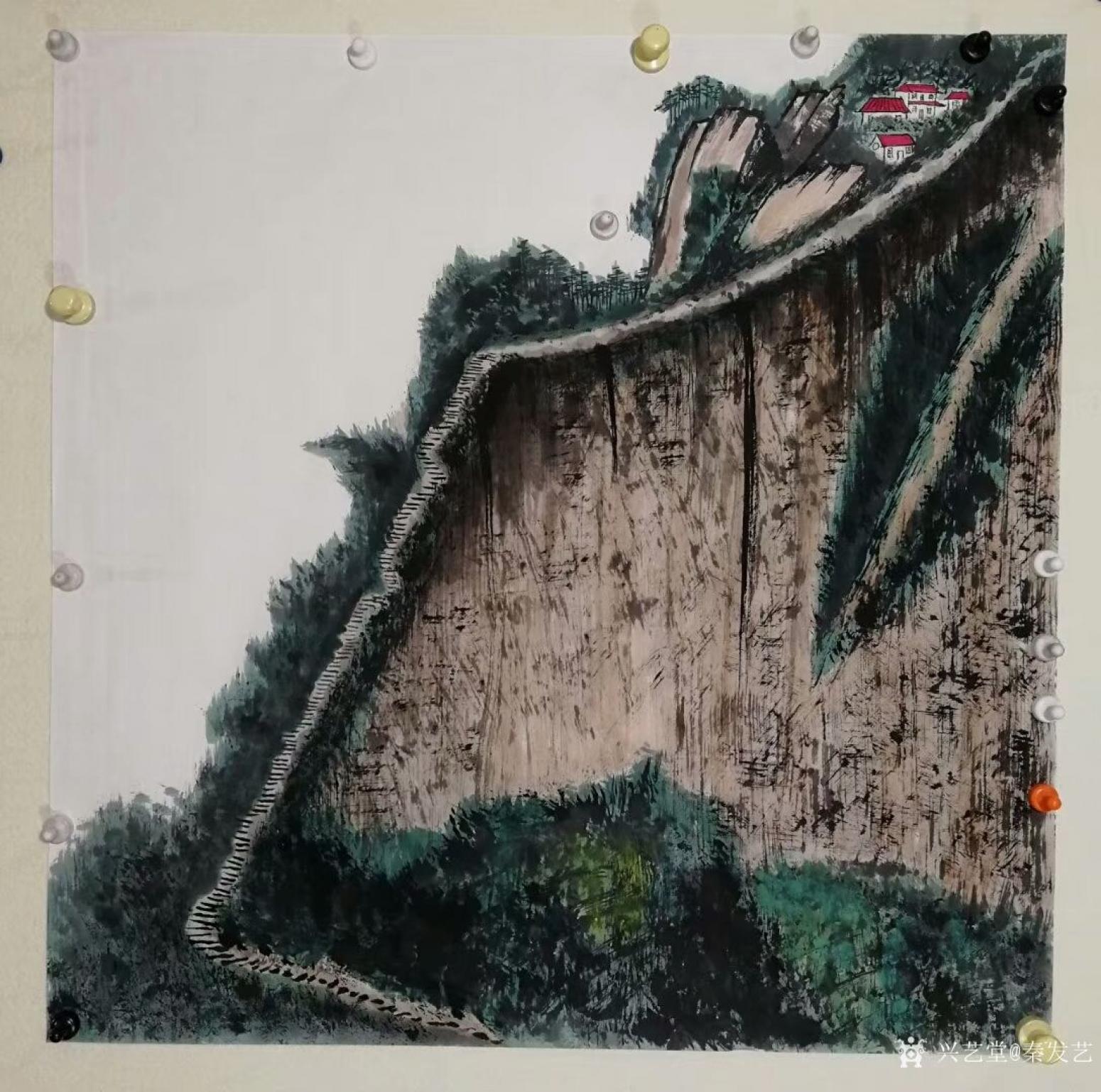 秦發(fā)藝國畫作品《一步一個高度》【圖0】