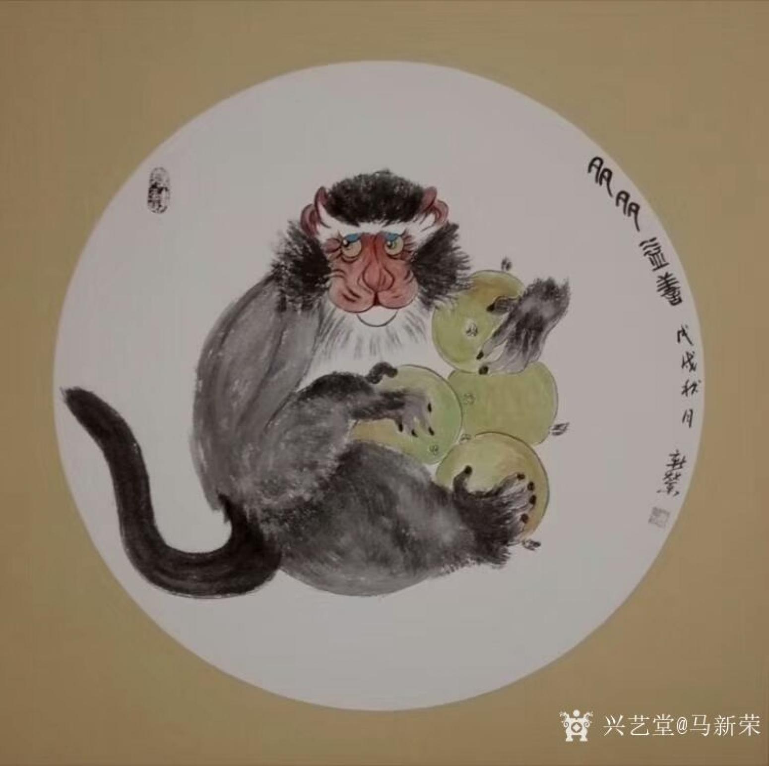 馬新榮國畫作品《多多益善》