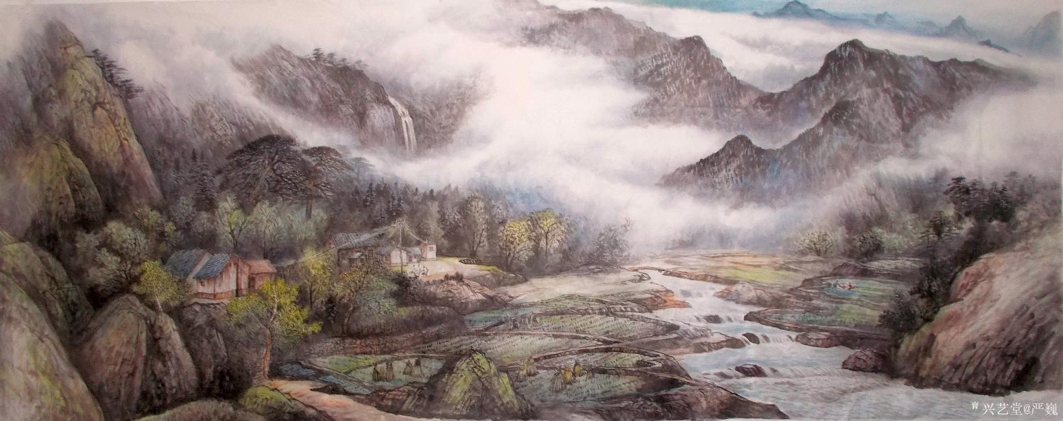 嚴巍國畫作品《嚴巍國畫山水原創(chuàng)新品》