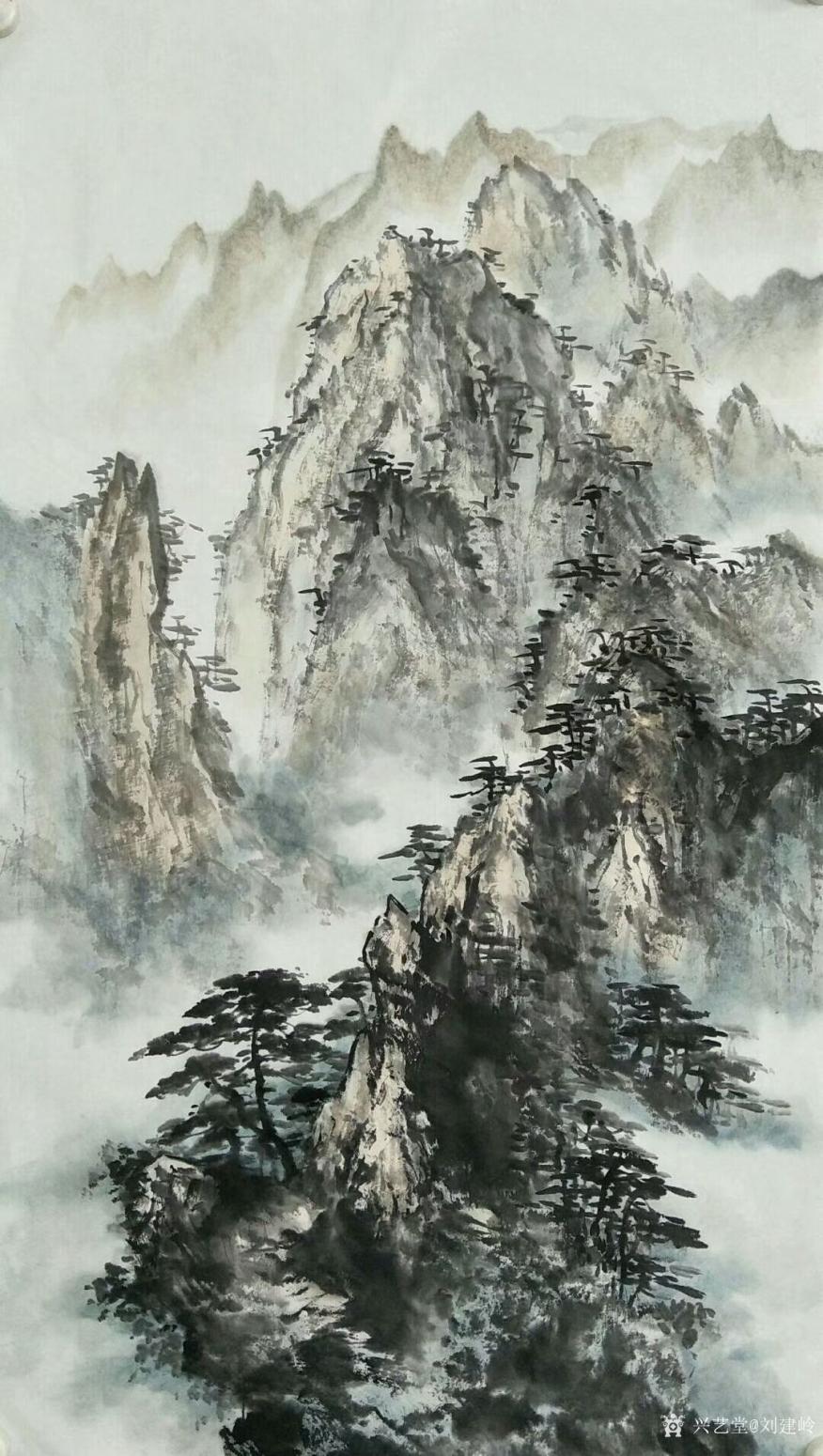 劉建嶺國畫作品《松風(fēng)流秀》【圖0】