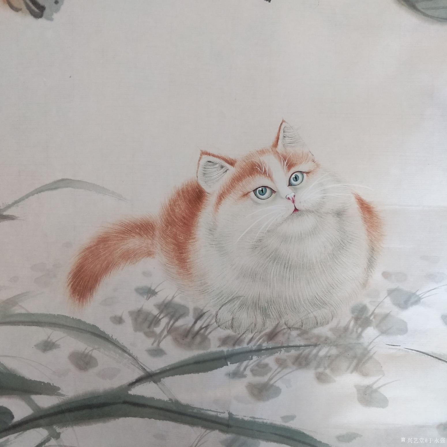 于永強國畫作品《貓戲圖》【圖1】