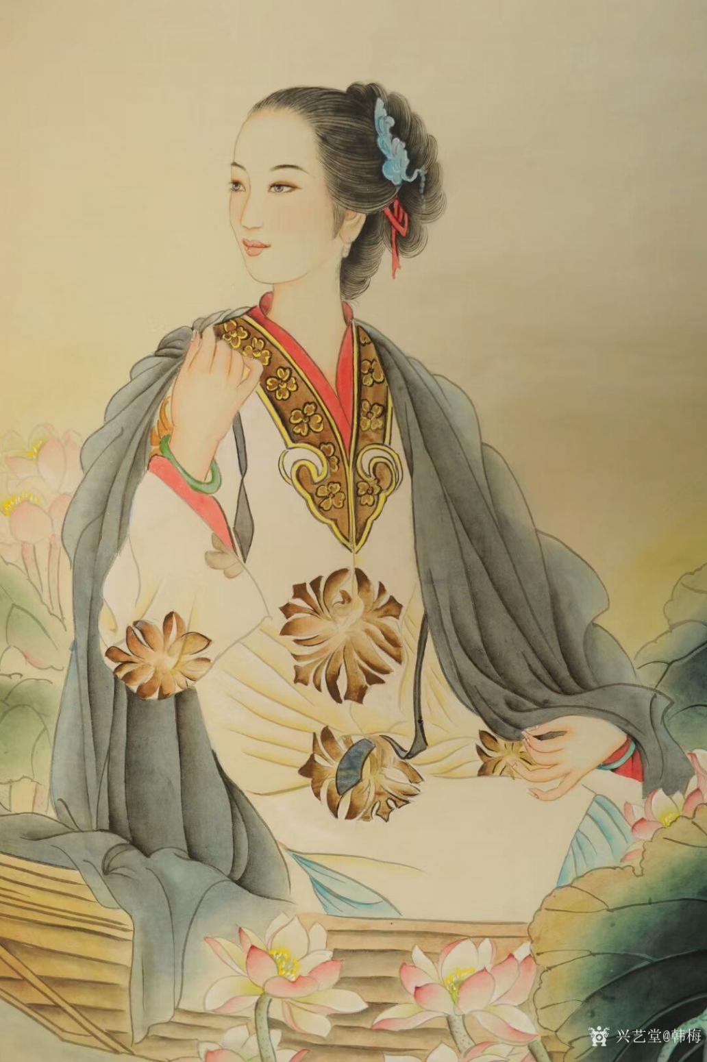 韓梅國畫作品《才女李清照》