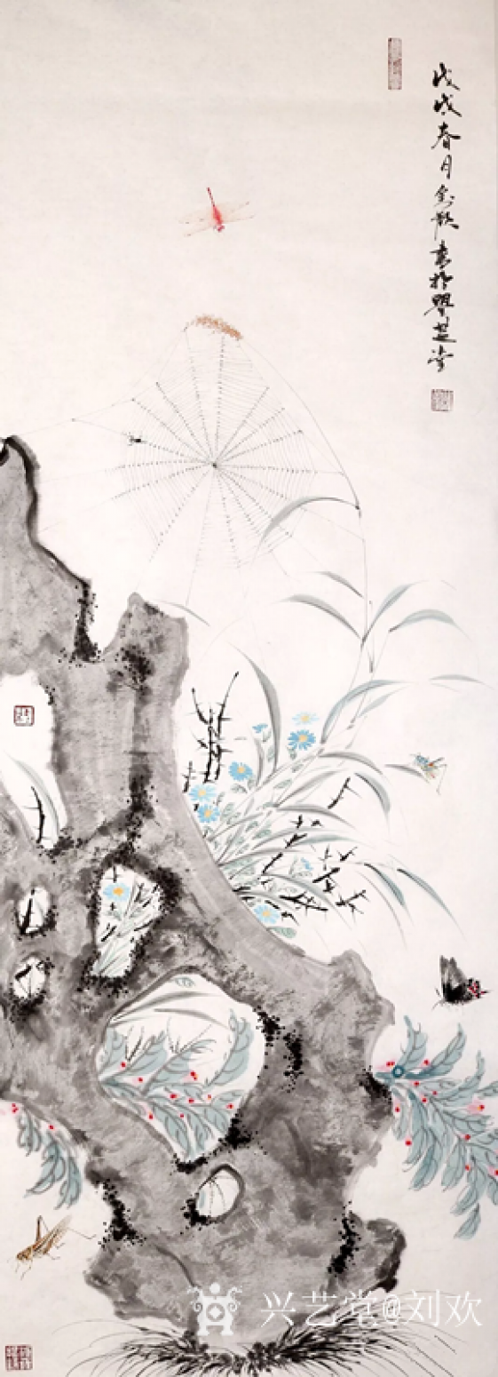 劉歡國畫作品《花鳥》