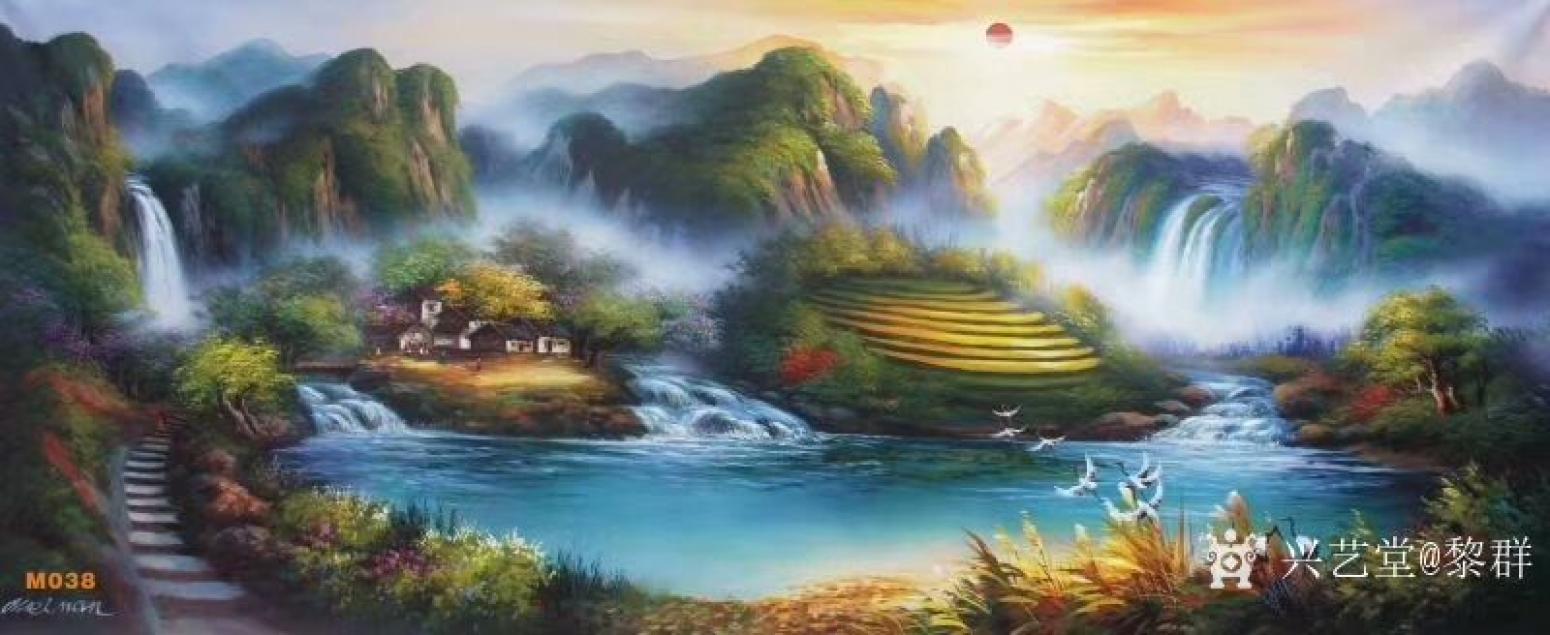 黎群油畫作品《風(fēng)景油畫-聚寶盆》【圖0】