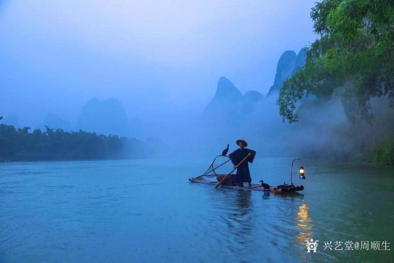 周順生國畫作品《四尺斗方象山水月》【圖2】