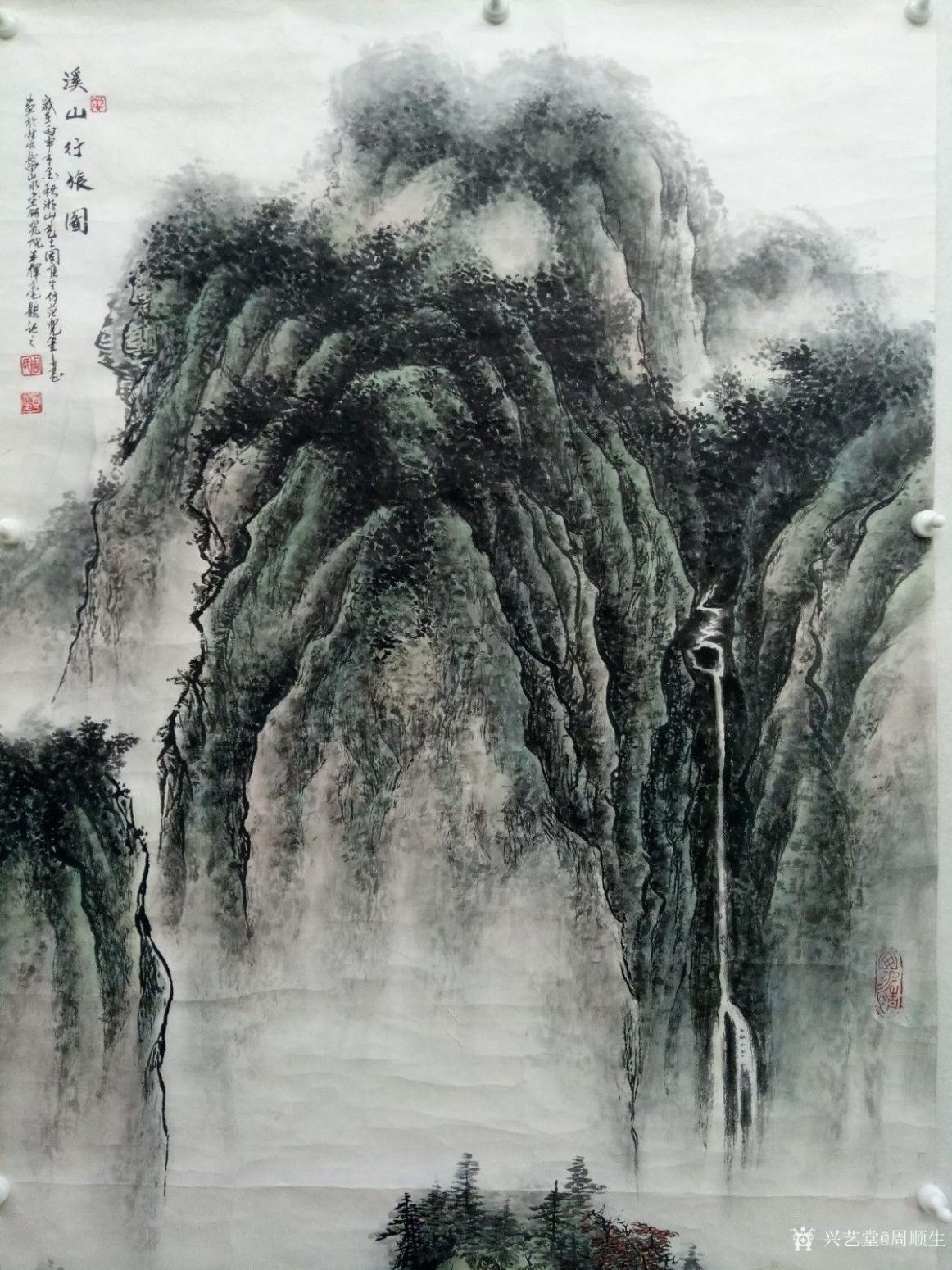 周順生國畫作品《大四尺溪山行旅圖》【圖0】