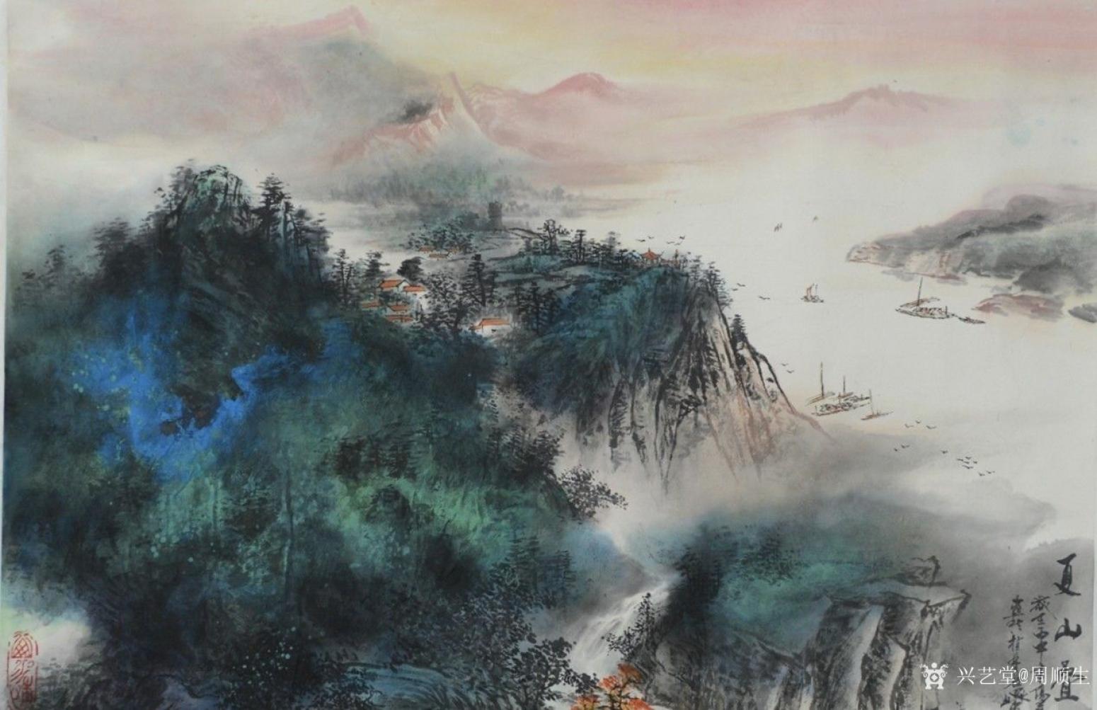 周順生國(guó)畫(huà)作品《四尺斗方夏山疊翠圖》【圖2】