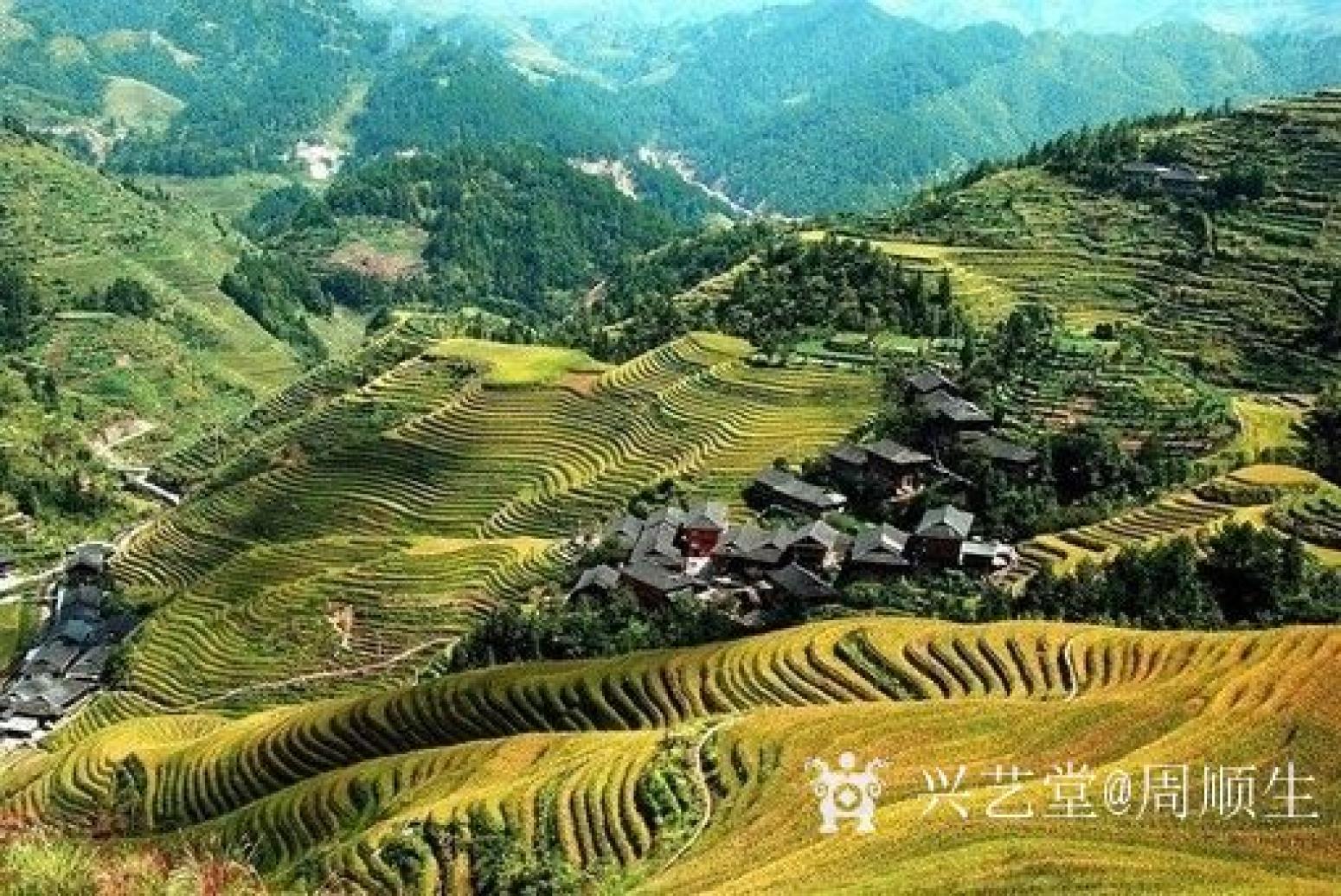 周順生國畫作品《四尺中堂瑤寨人家秋》【圖2】