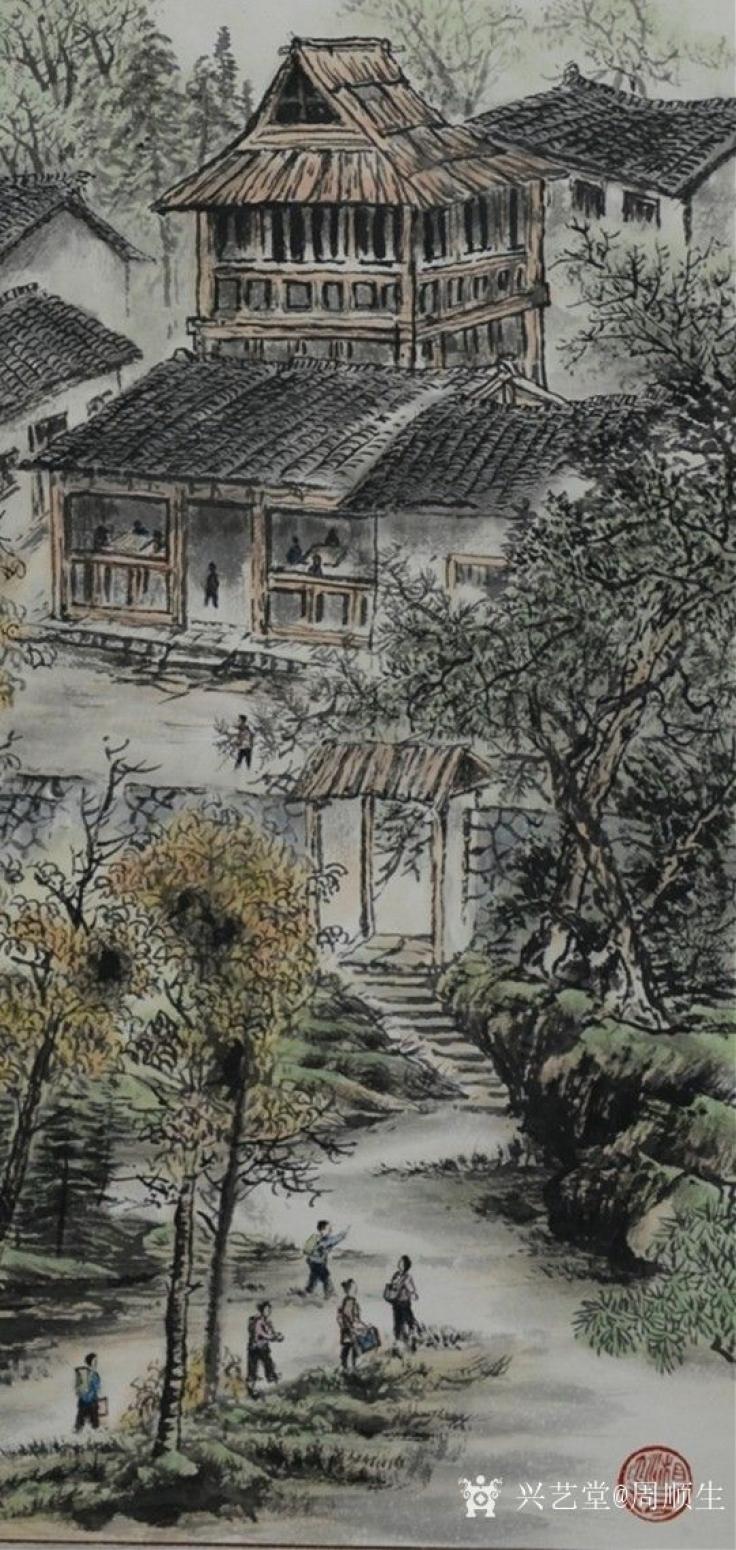 周順生國畫作品《三尺壯家風情酒飄香》【圖3】