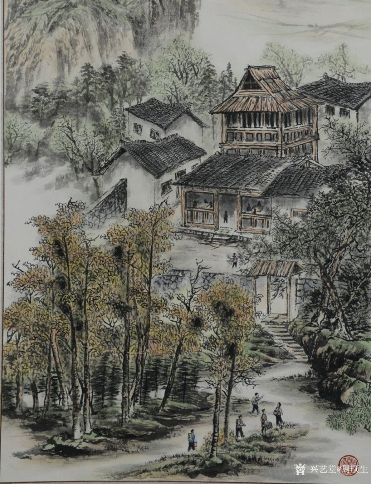 周順生國畫作品《三尺壯家風情酒飄香》【圖4】