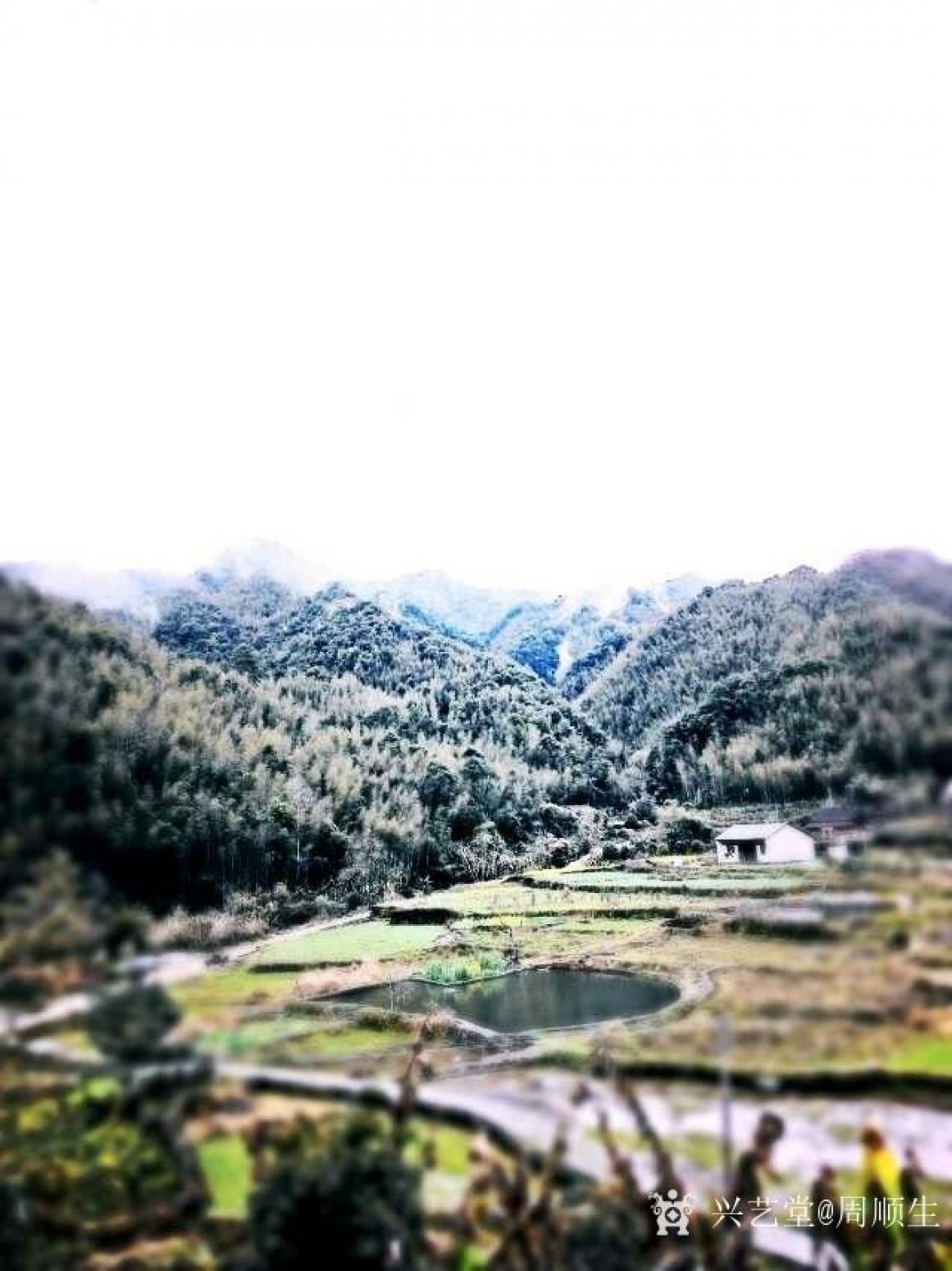 周順生國(guó)畫作品《九屋江頭村西嶺古鎮(zhèn)》【圖4】