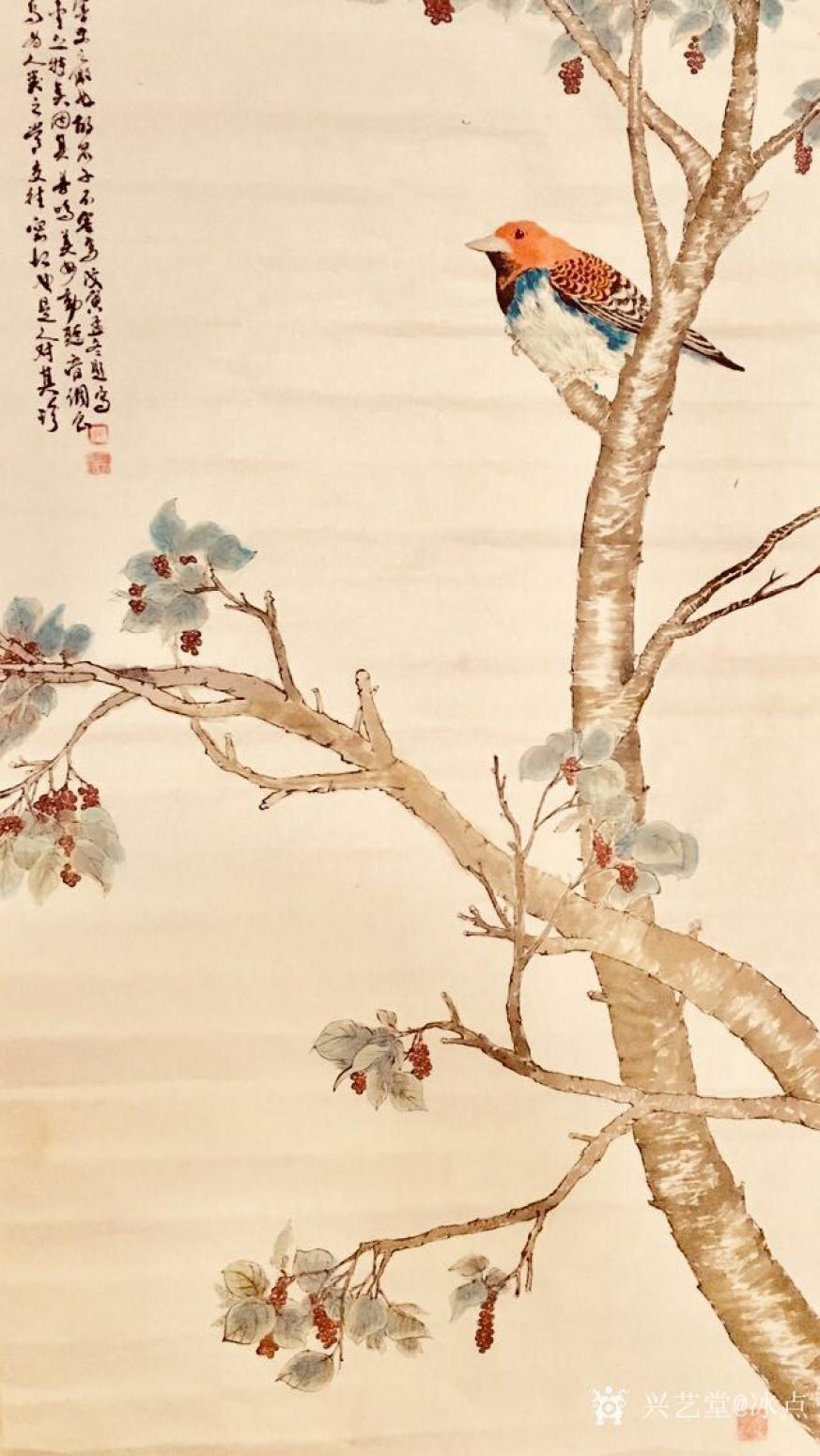 冰點國畫作品《花鳥》