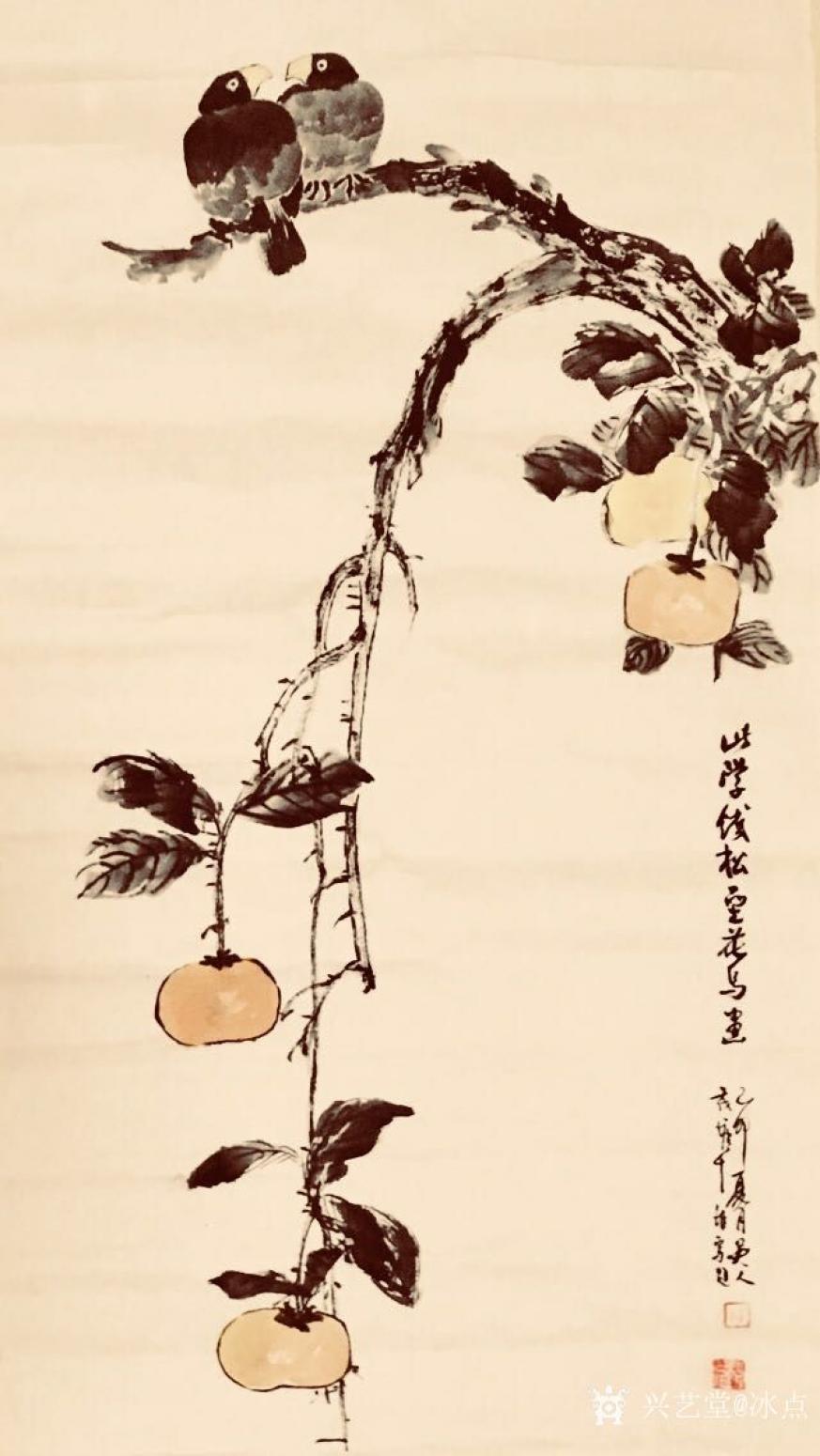 冰點(diǎn)國(guó)畫作品《花鳥》【圖0】