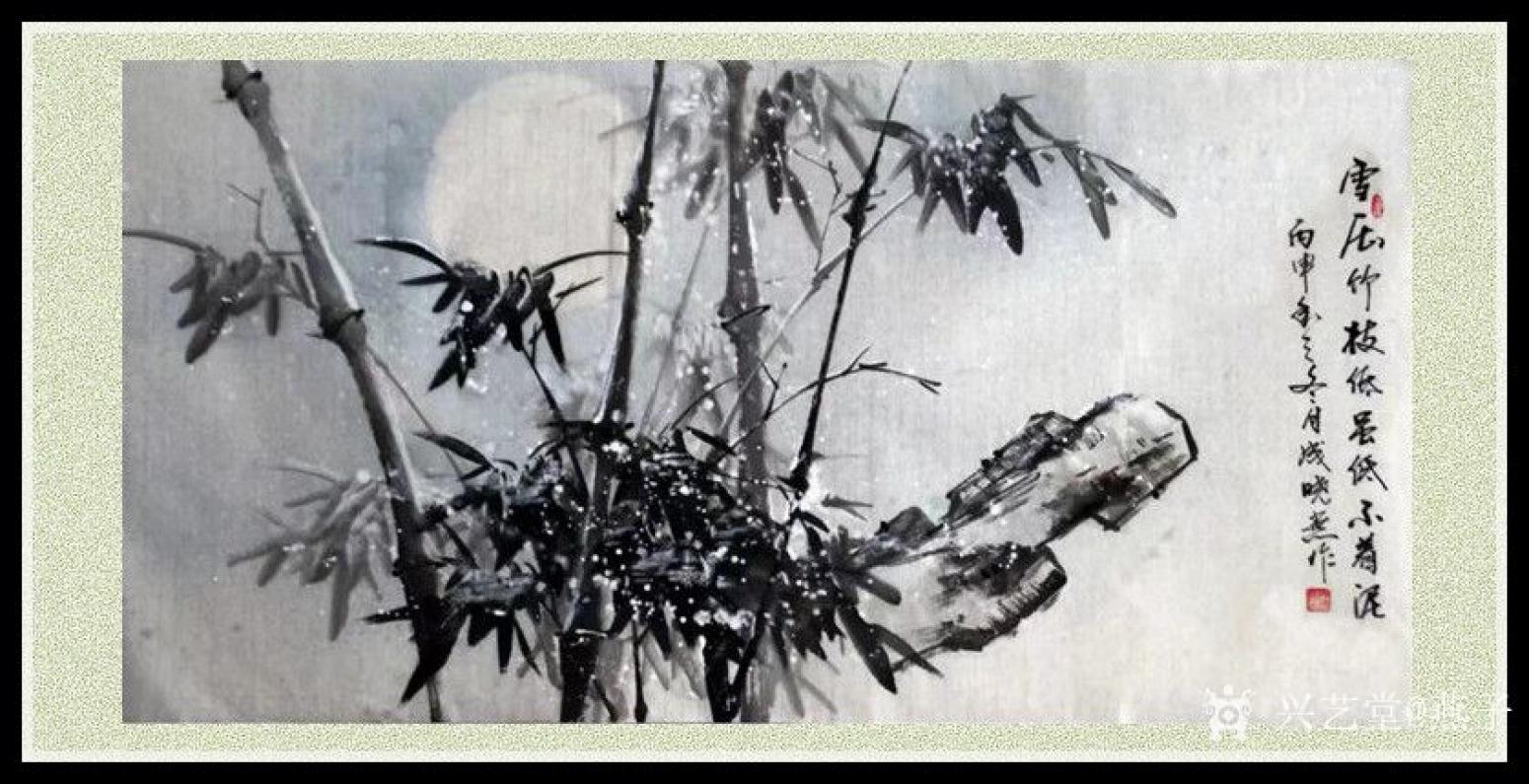 成曉燕國(guó)畫作品《雪壓竹枝低雖低不著泥》【圖2】