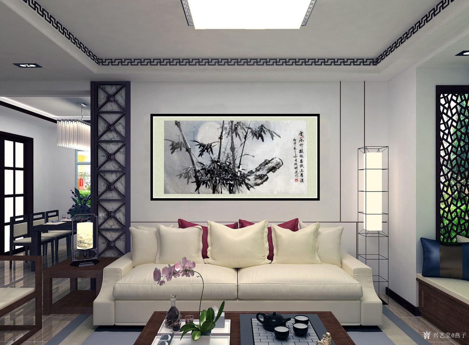 成曉燕國(guó)畫作品《雪壓竹枝低雖低不著泥》【圖6】