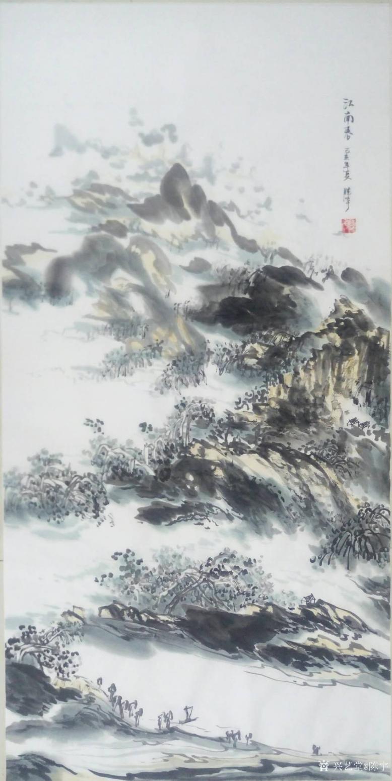 陳宇國(guó)畫作品《江南春》【圖0】