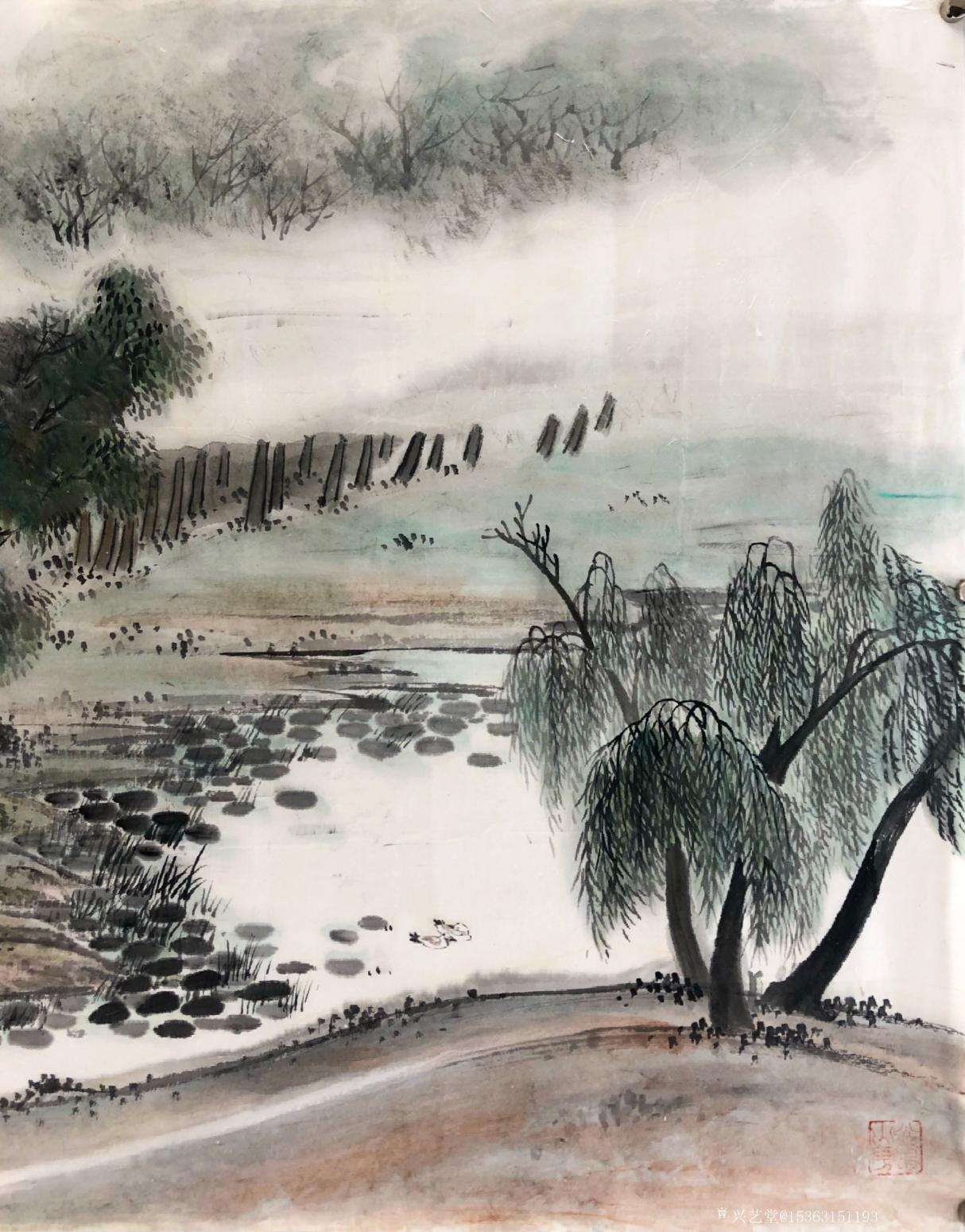 15363151193國畫作品《湖莊清夏圖》【圖1】