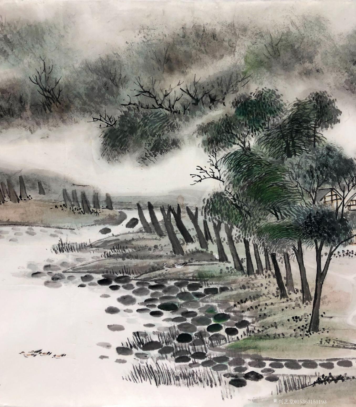 15363151193國畫作品《湖莊清夏圖》【圖7】