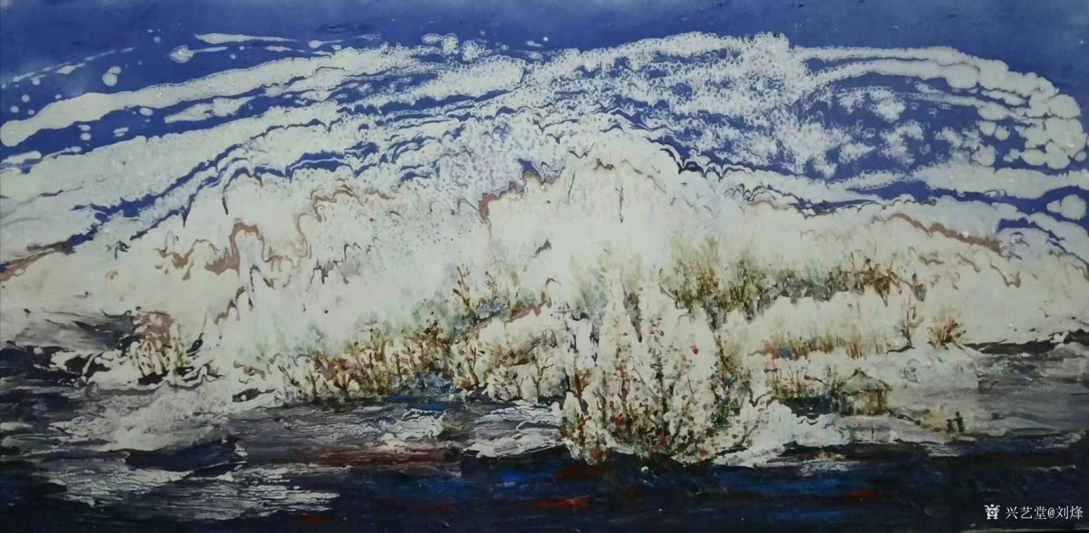 劉烽油畫(huà)作品《潮隨暗浪雪山傾》【圖0】