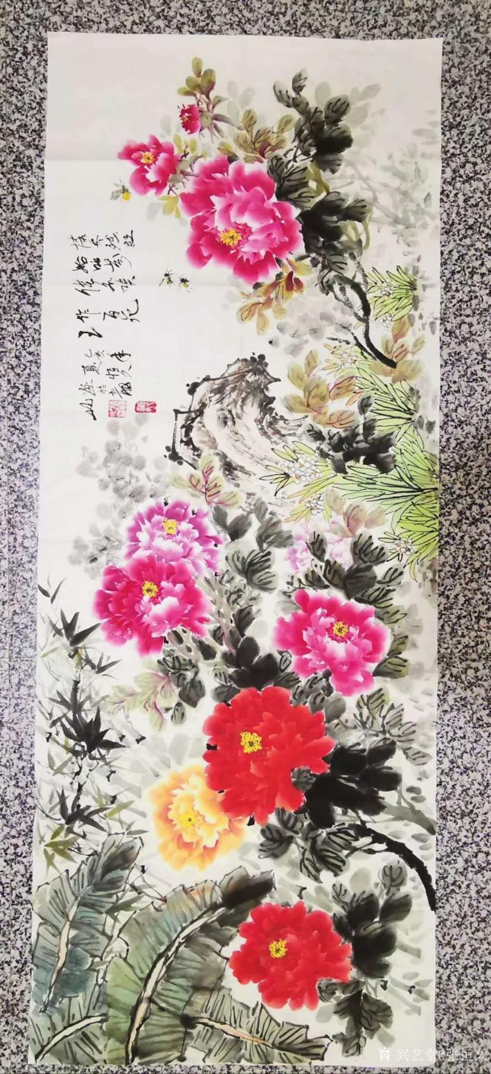 張恒久國(guó)畫作品《牡丹-佳名喚作百花王》【圖0】
