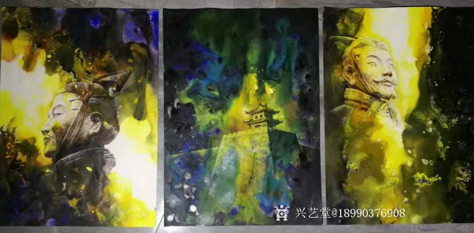 18990376908油畫作品《夢(mèng)回秦朝》