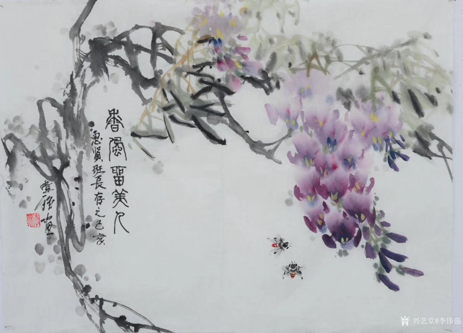 李偉強國畫作品《花鳥-香風(fēng)留美人》【圖0】