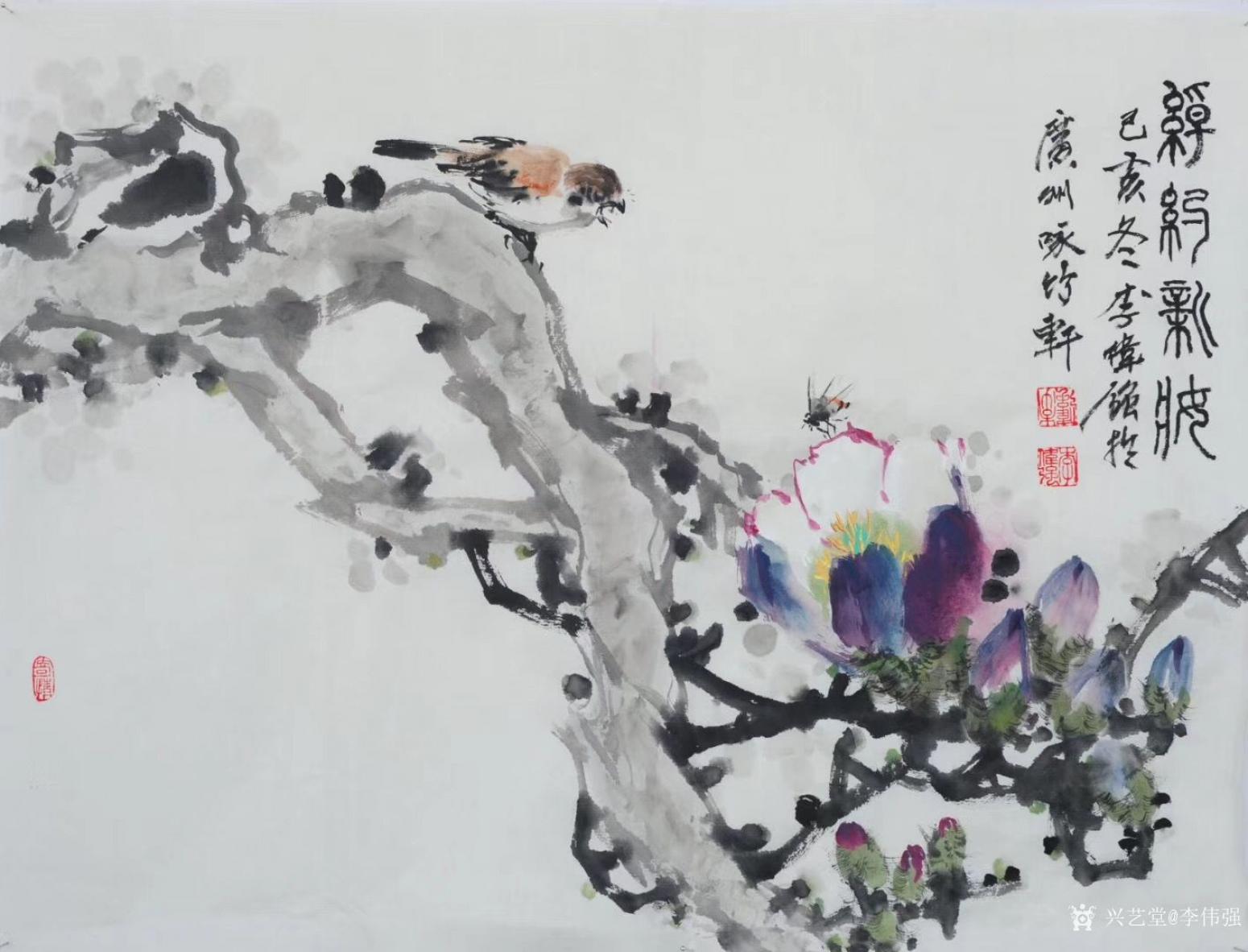 李偉強(qiáng)國(guó)畫(huà)作品《花鳥(niǎo)-綽約新妝》