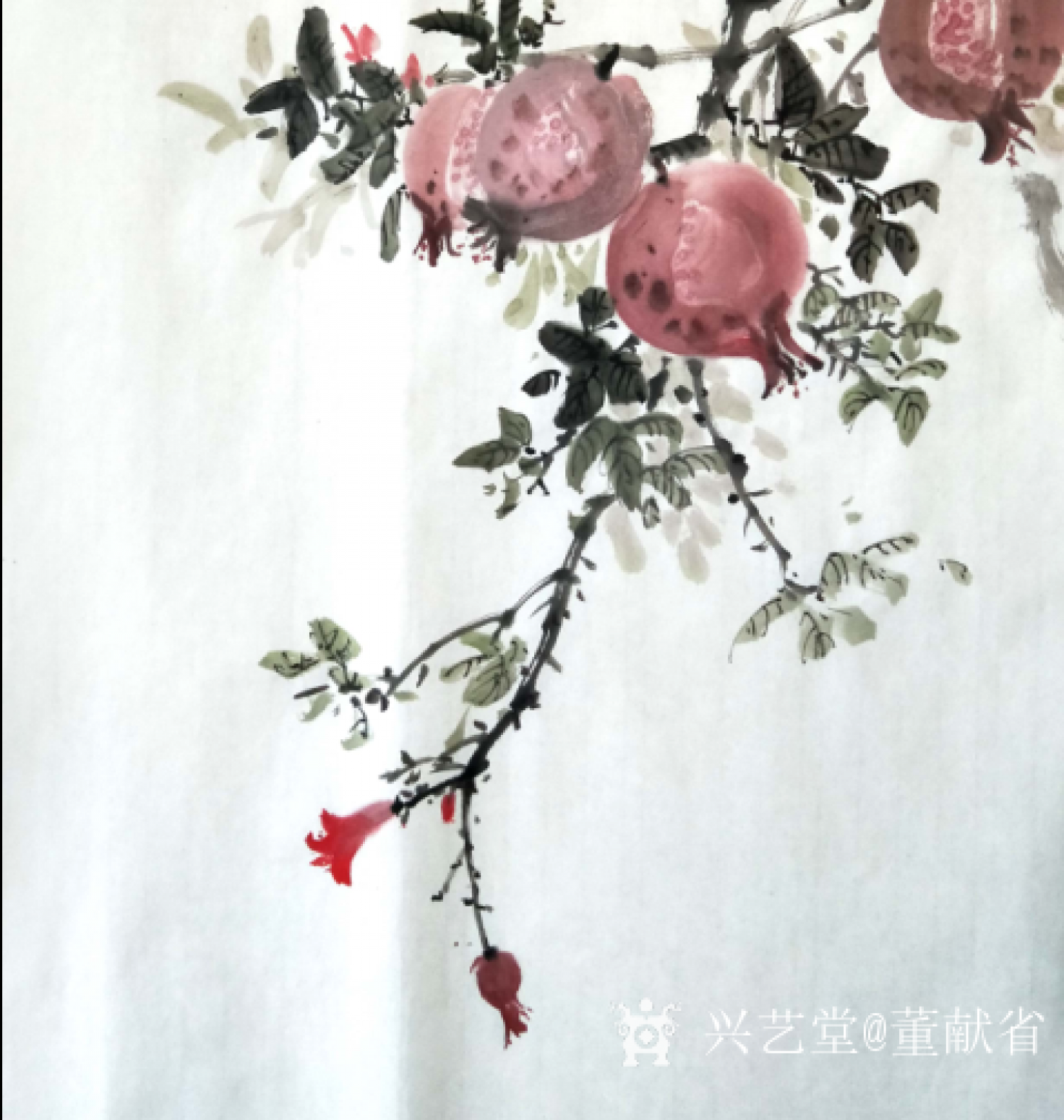 董獻省國畫作品《石榴》【圖1】