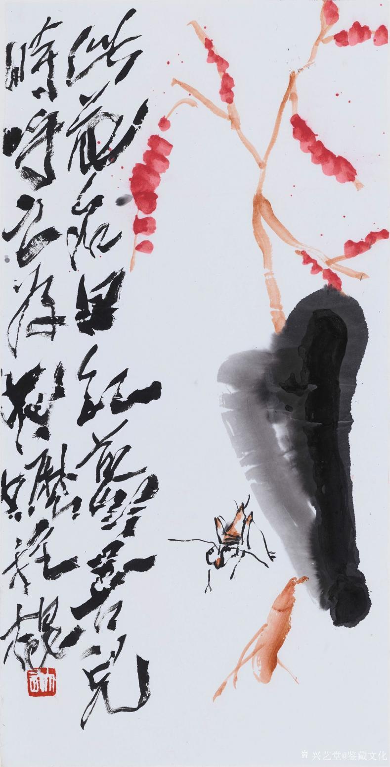鑒藏文化國畫作品《秋蓼蟲鳴》【圖0】