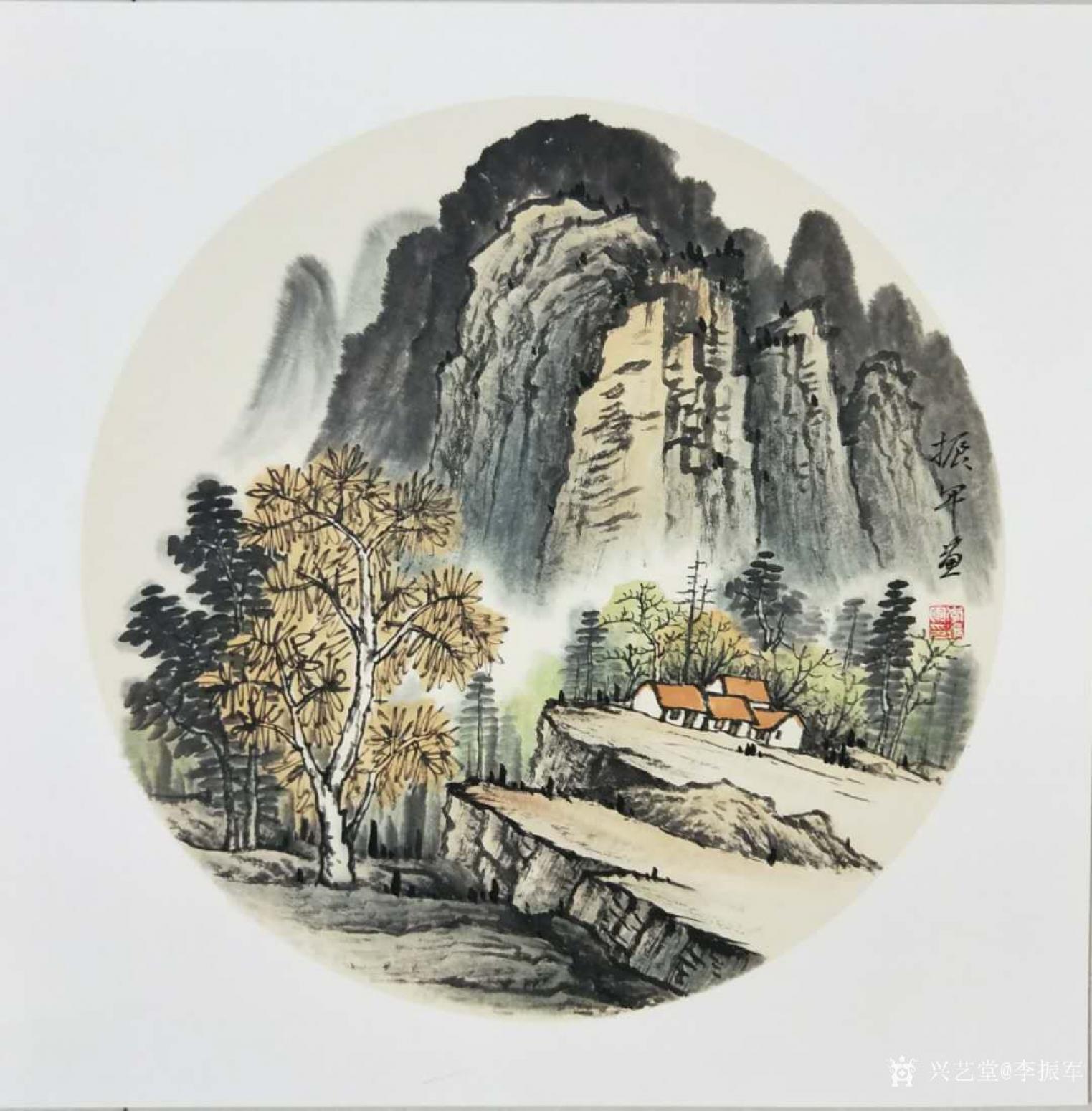 李振軍國(guó)畫作品《仿古山水(1)》