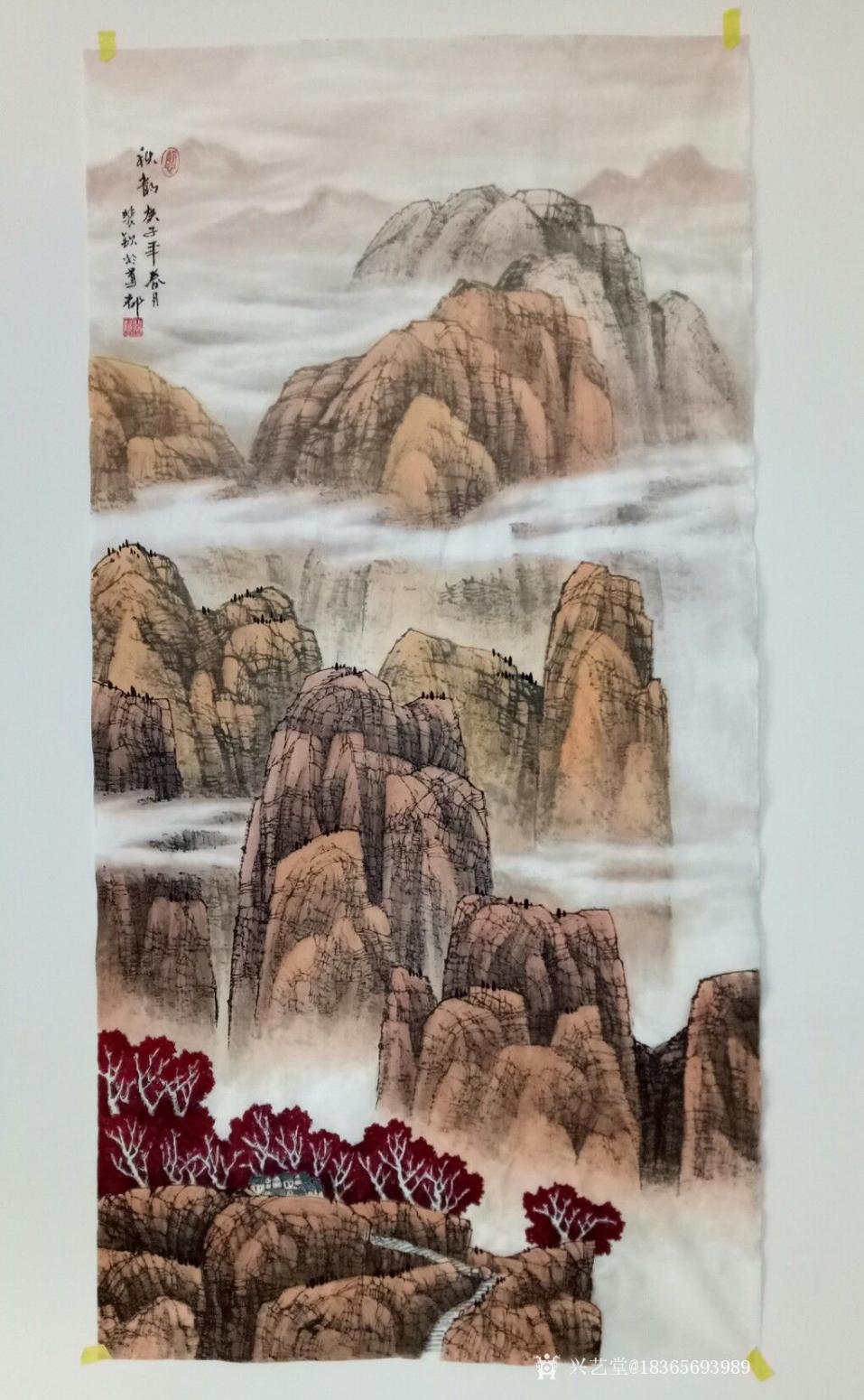 18365693989國(guó)畫(huà)作品《清江雨后.秋韻》【圖0】