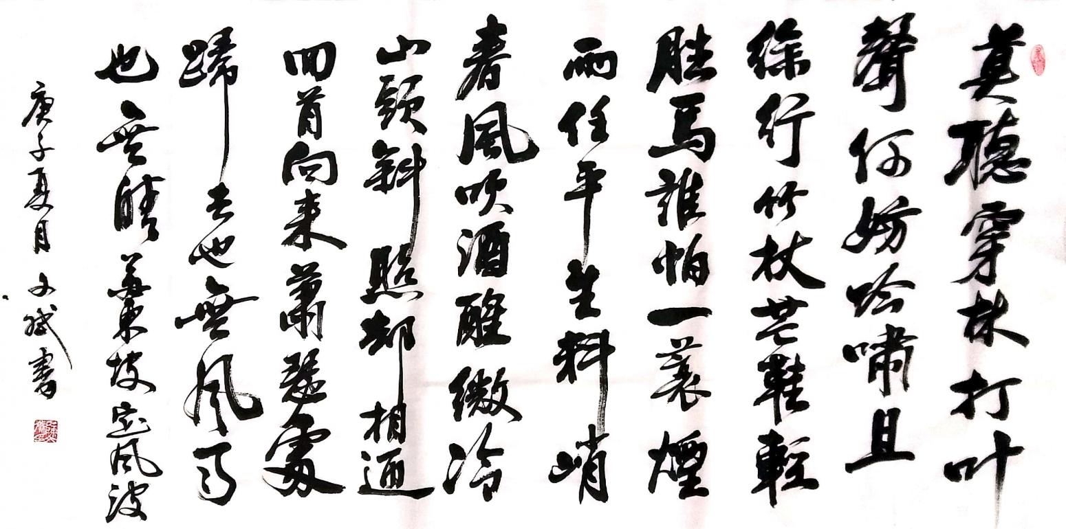 陳文斌書法作品《蘇東坡《定風(fēng)波》》