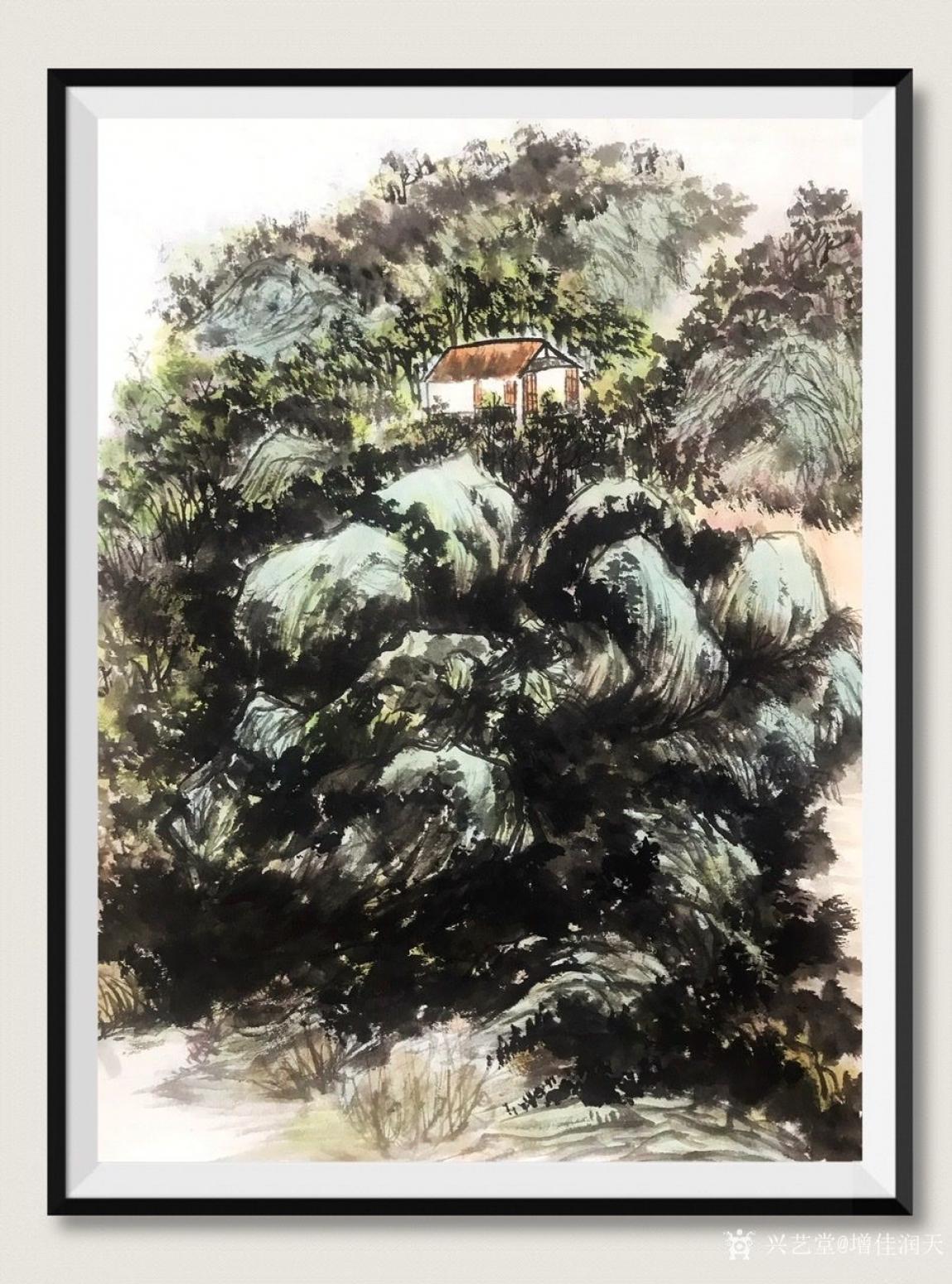 蔣增佳國畫作品《寒居》