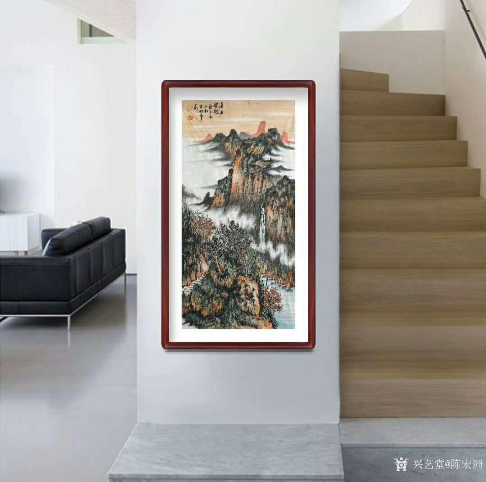 陳宏洲國畫作品《山水-溪山云起圖》【圖3】